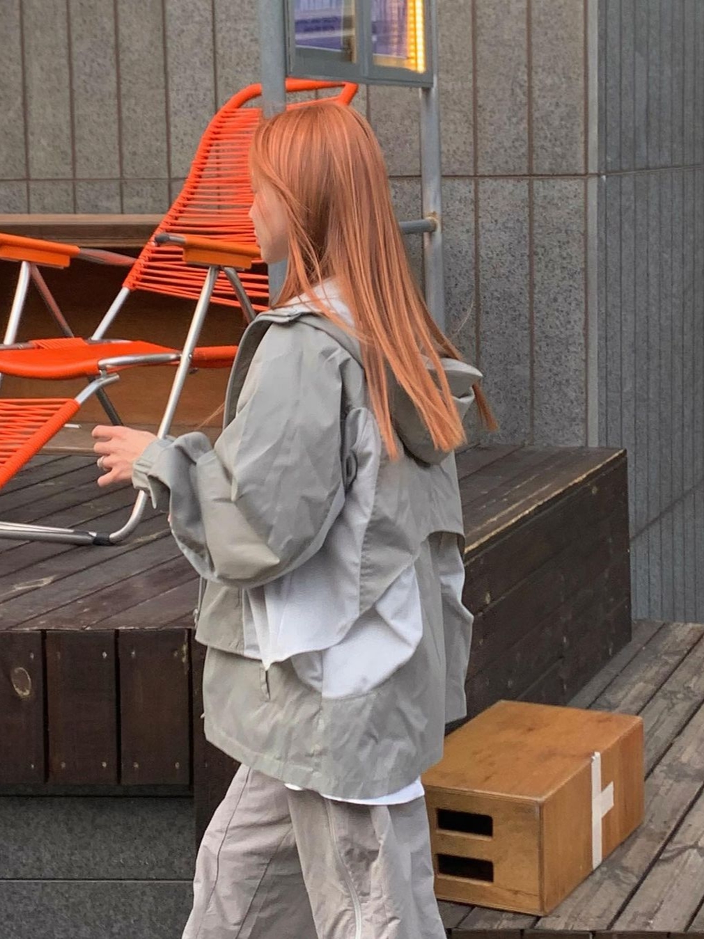 Art Of Field Assembled Jacket Beige 착용 스타일
