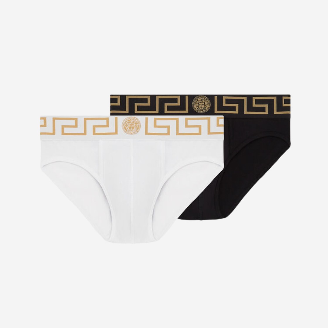 Versace Greca Border Briefs Black White (2 Pack) 상세 이미지 1