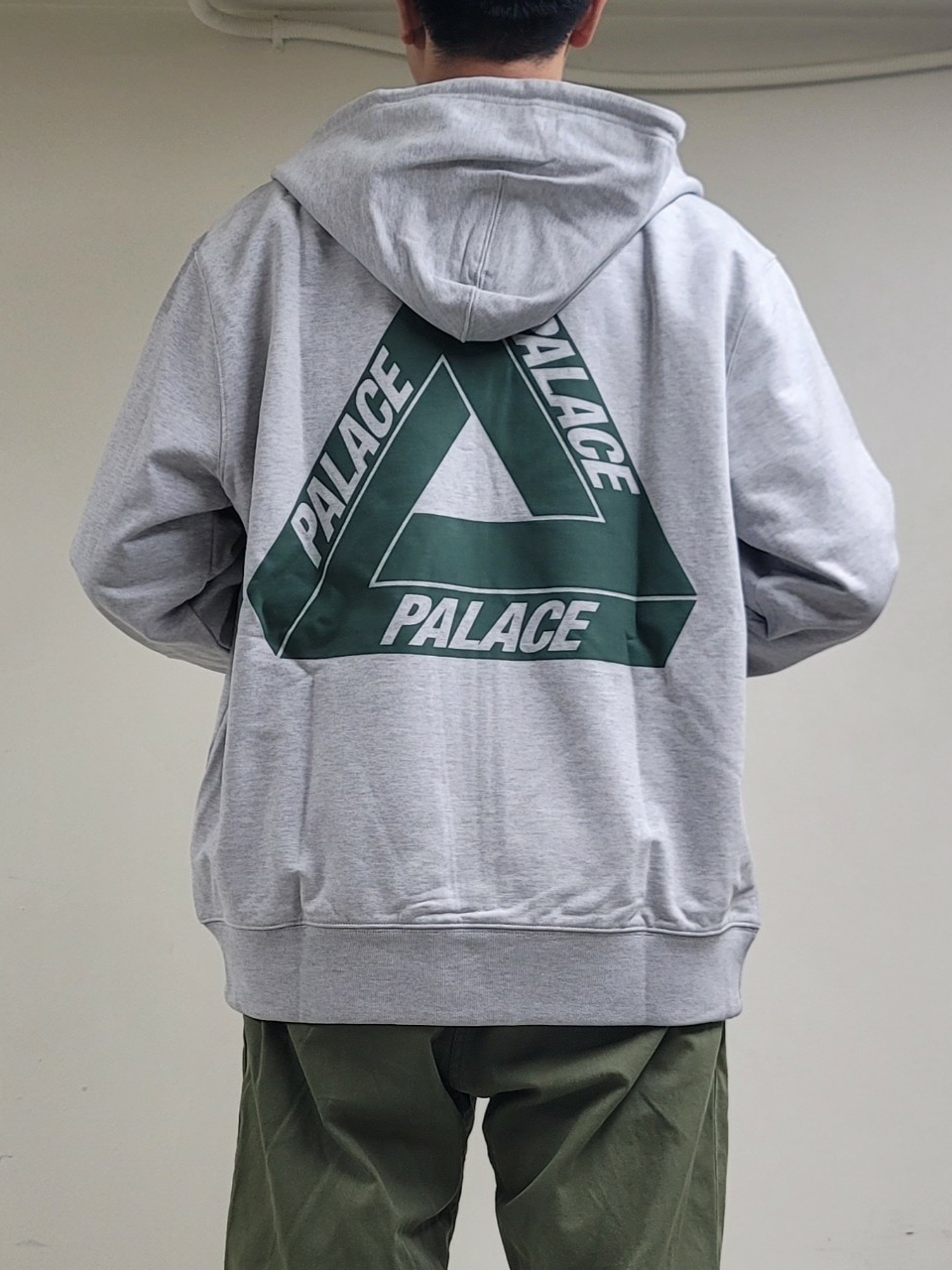 Palace Tri-Puff Print Zip Hood Grey Marl - 23SS 착용 스타일 - 2