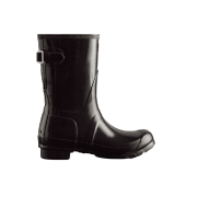 (W) Hunter Short Back Adjustable Gloss Rain Boots Black