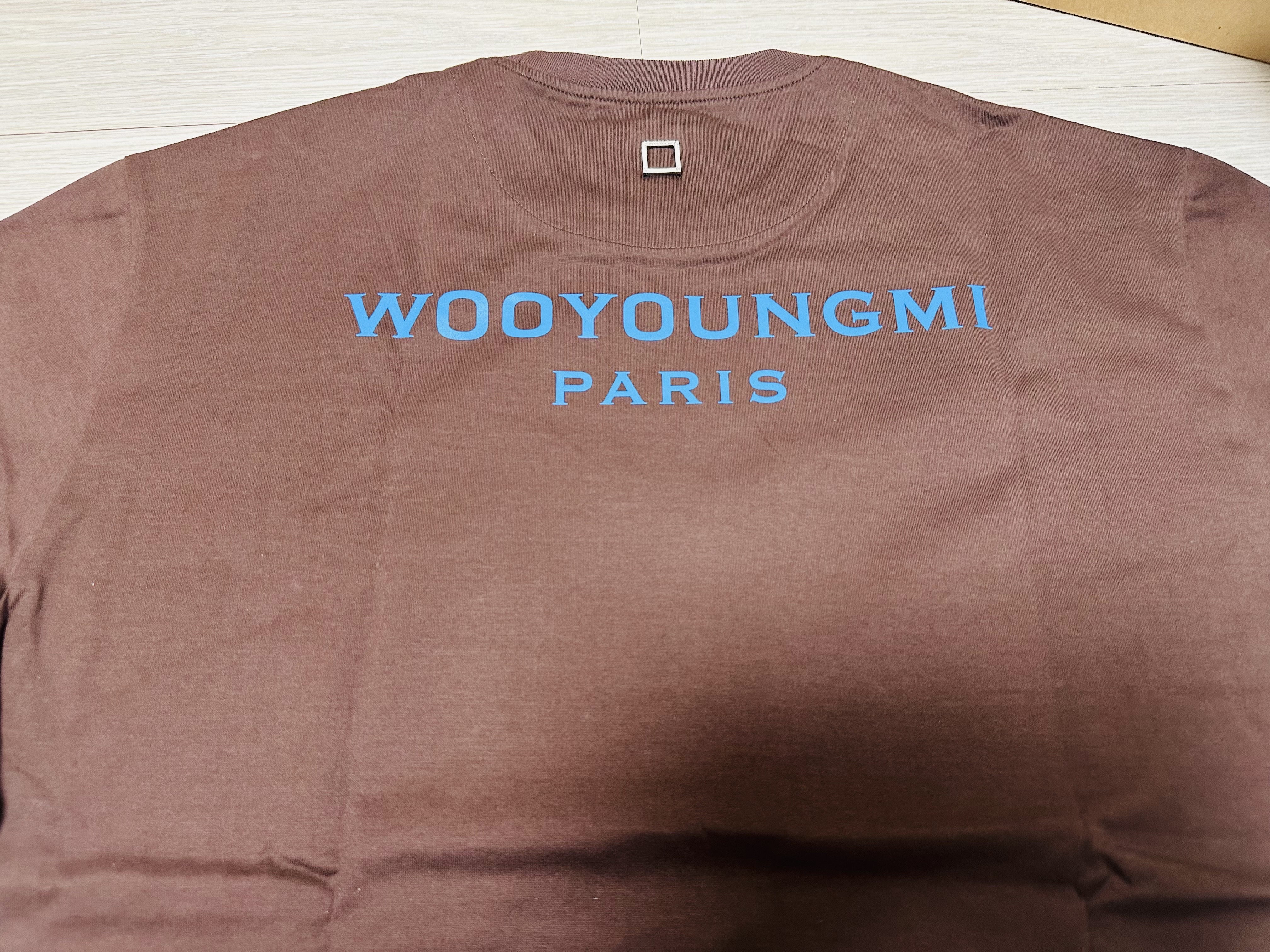 Wooyoungmi Cotton Back Logo T-Shirt Brown - 23SS 착용 스타일