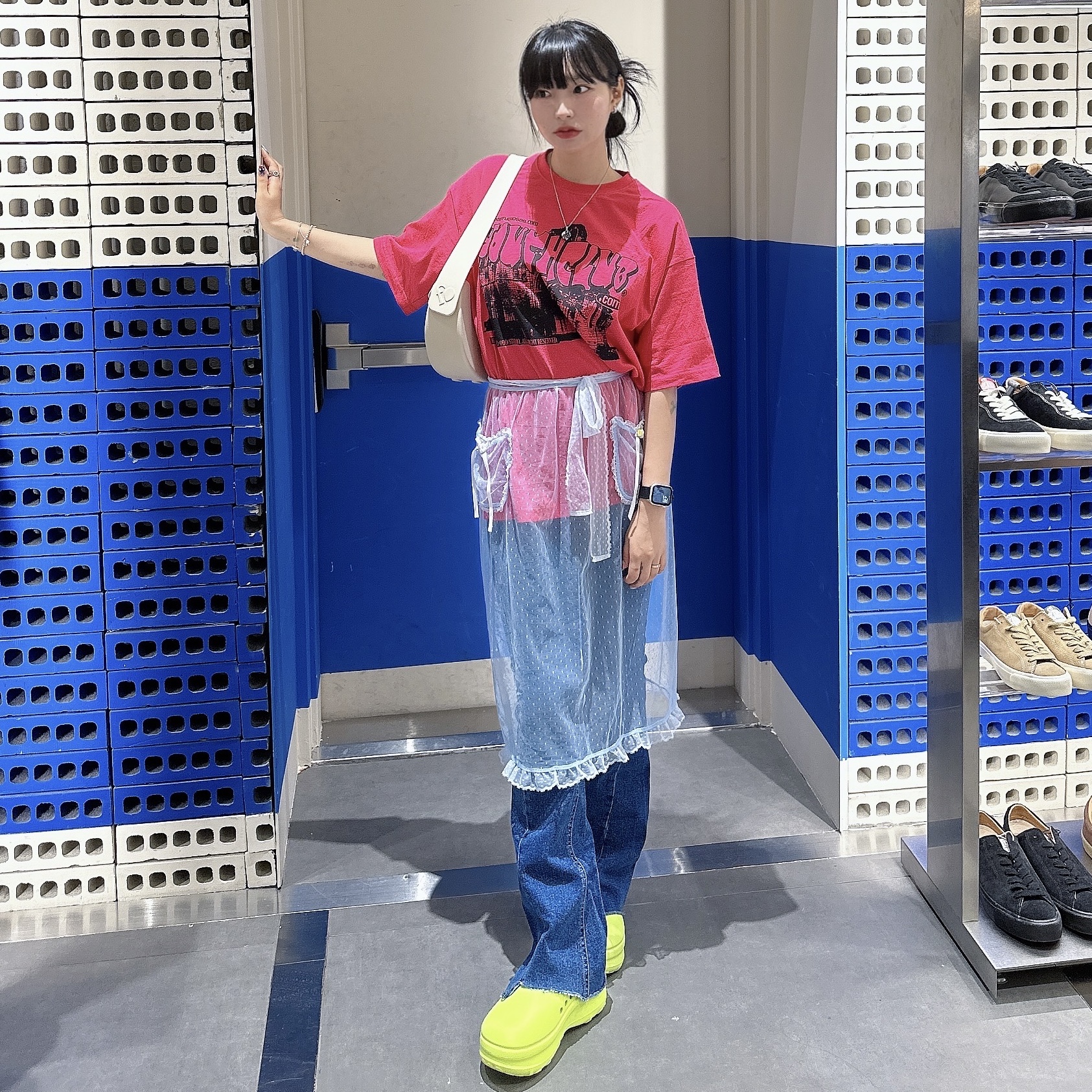 (W) Adidas Adifom Stan Smith Mule Lucid Lemon 착용 스타일