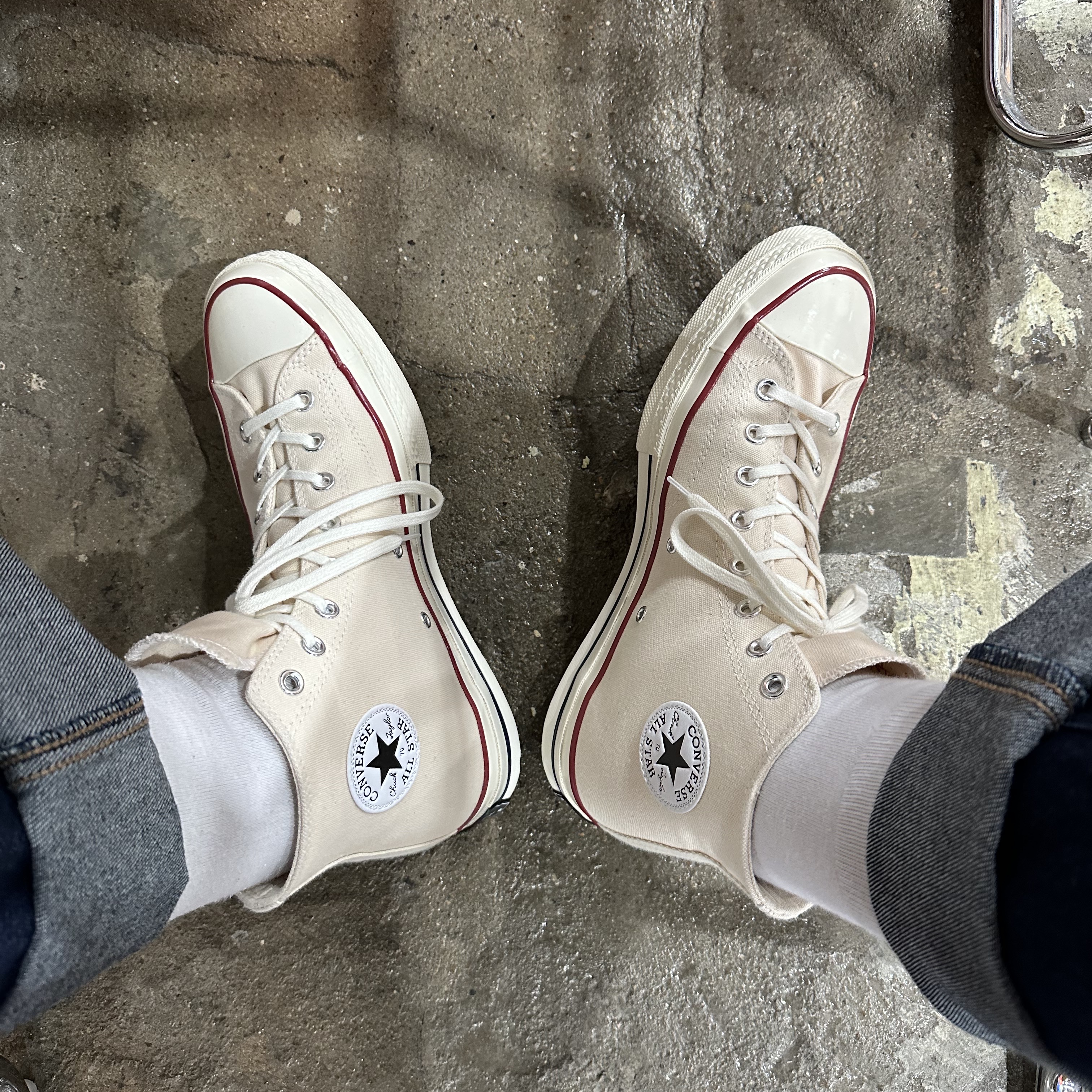 Converse Chuck 70 High Parchment 착용 스타일