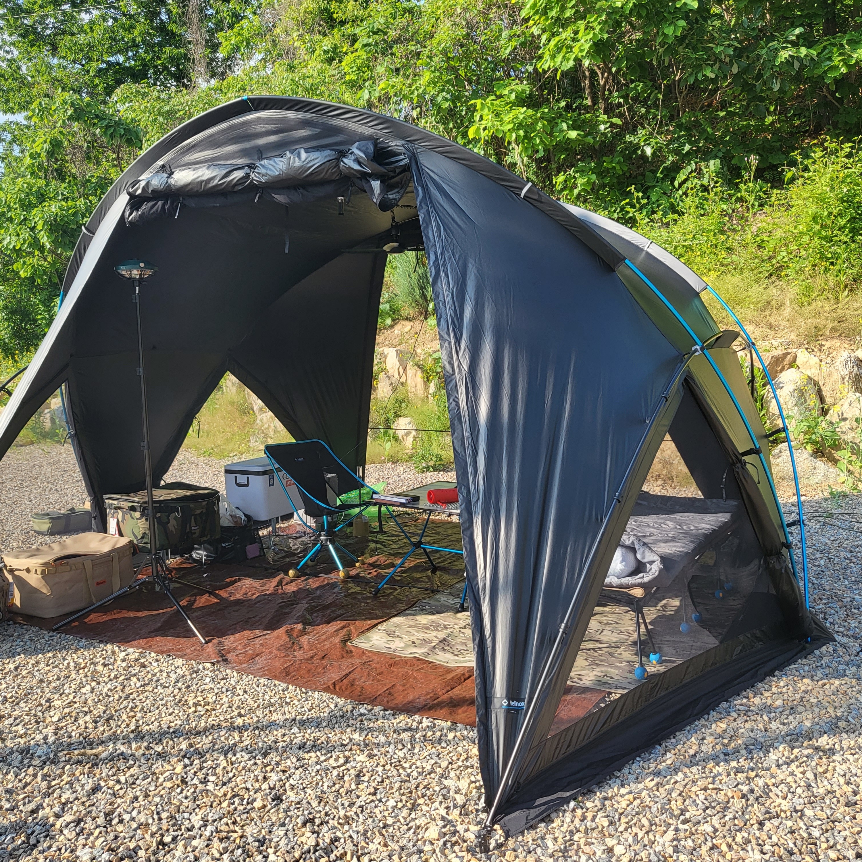 Helinox V-Tarp 4.0 Black 착용 스타일 - 1