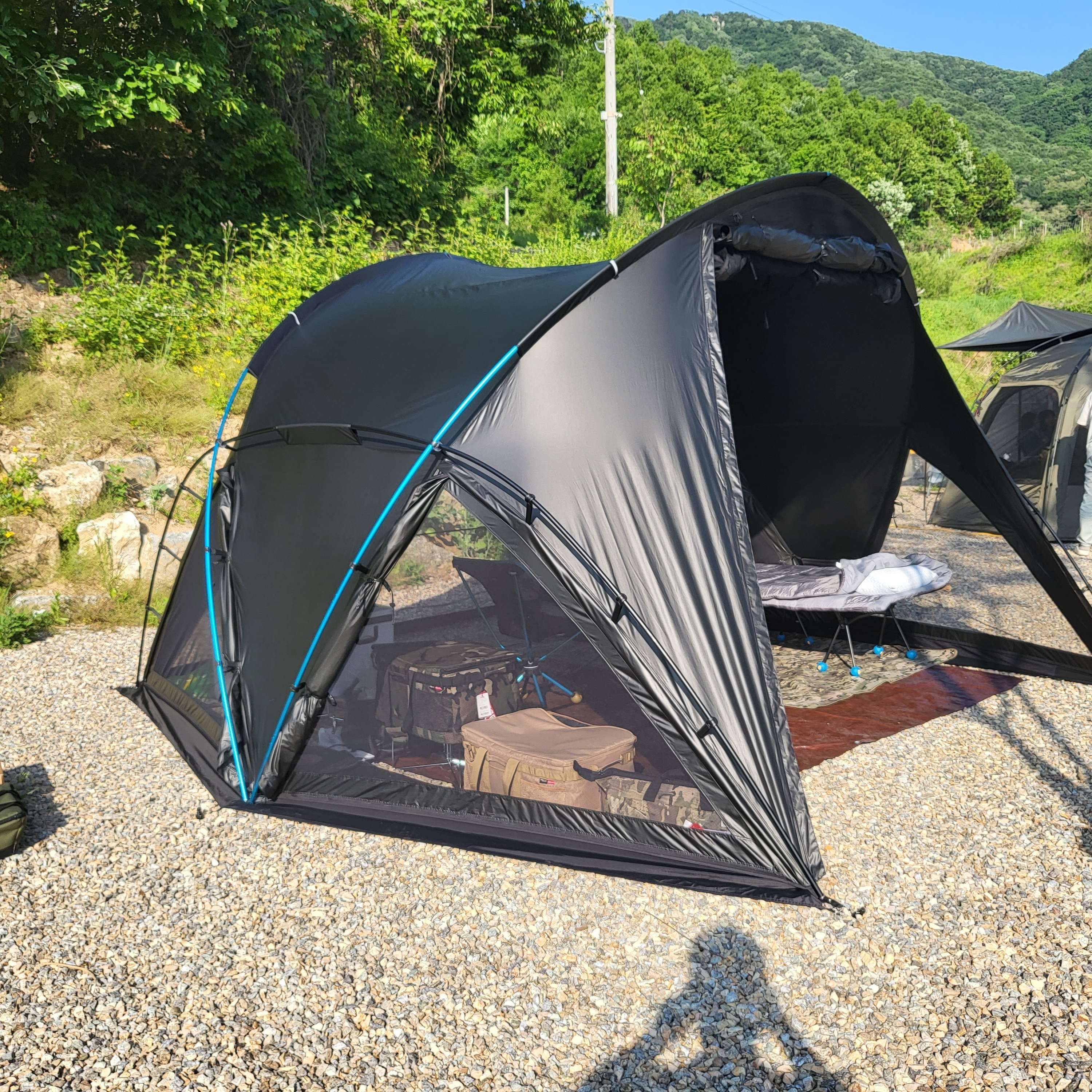 Helinox V-Tarp 4.0 Black 착용 스타일 - 2