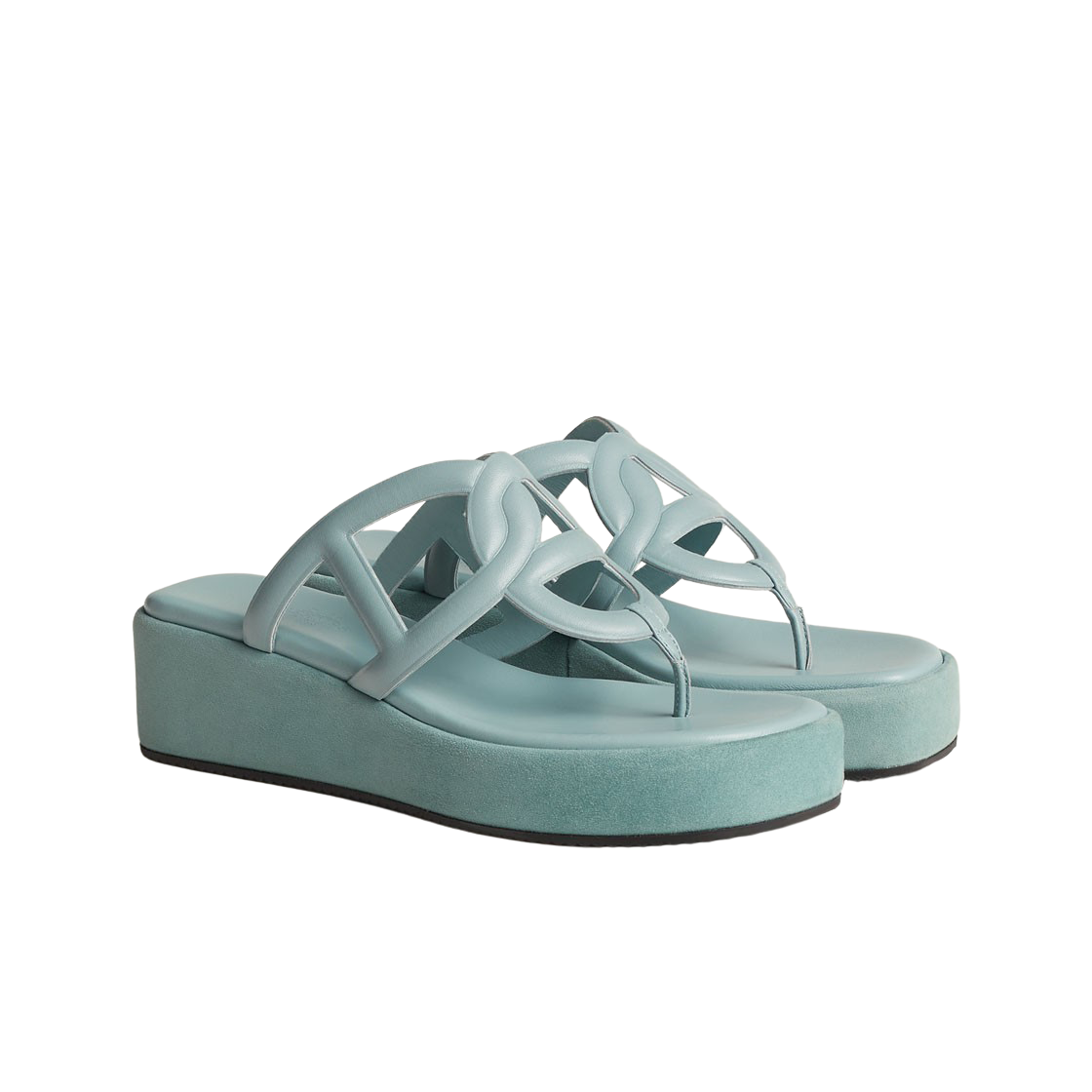 (W) 에르메스 집시 샌들 나파 & 베르 도으((W) Hermes Gipsy Sandal Nappa & Vert Deau) - 2