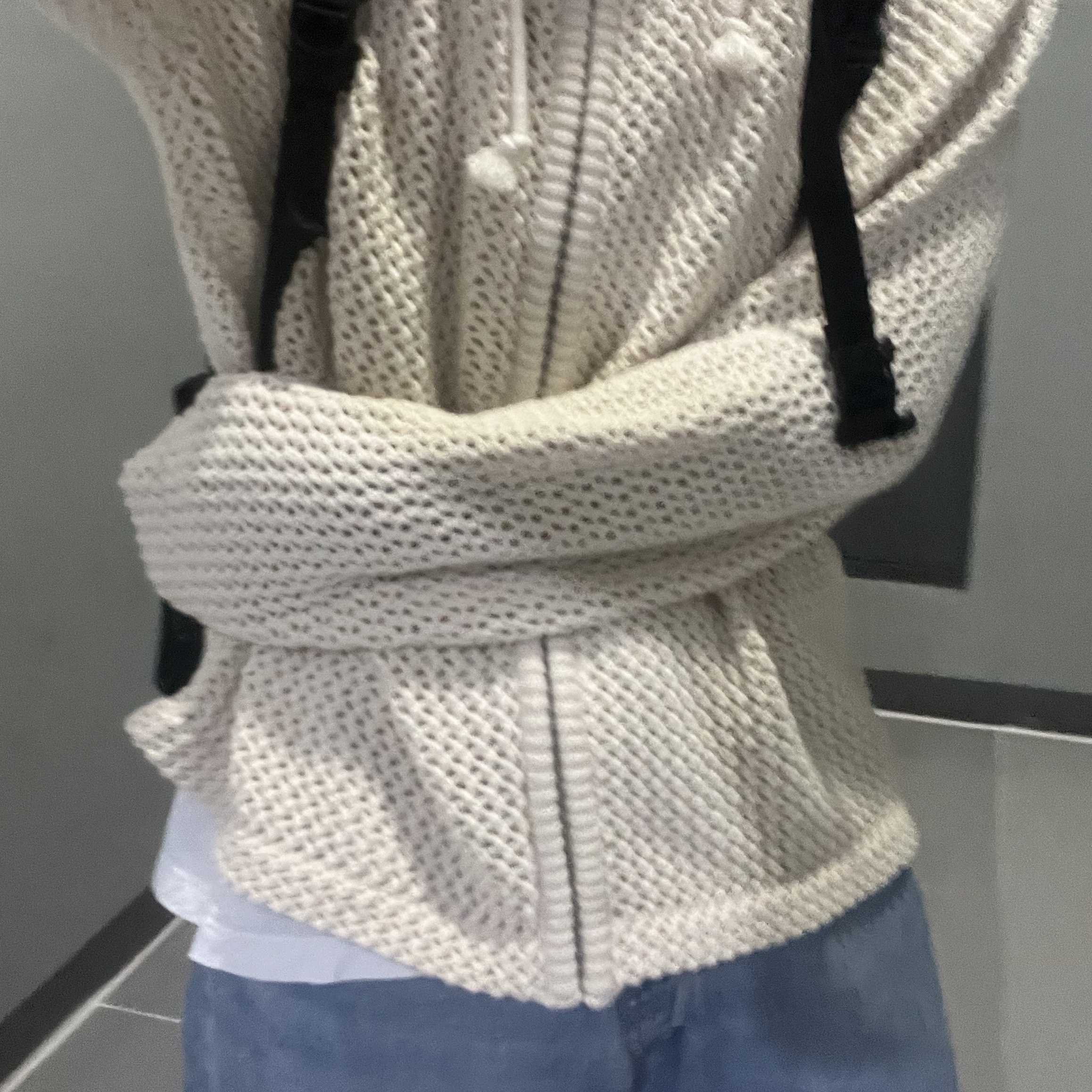 Stussy Mesh Zip Hoodie Natural 착용 스타일