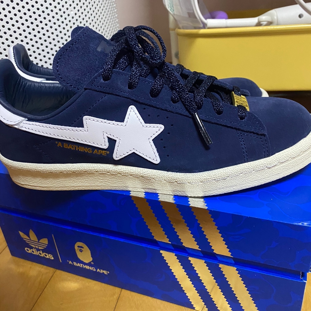 Adidas x BAPE Campus 80s Collegiate Navy 착용 스타일