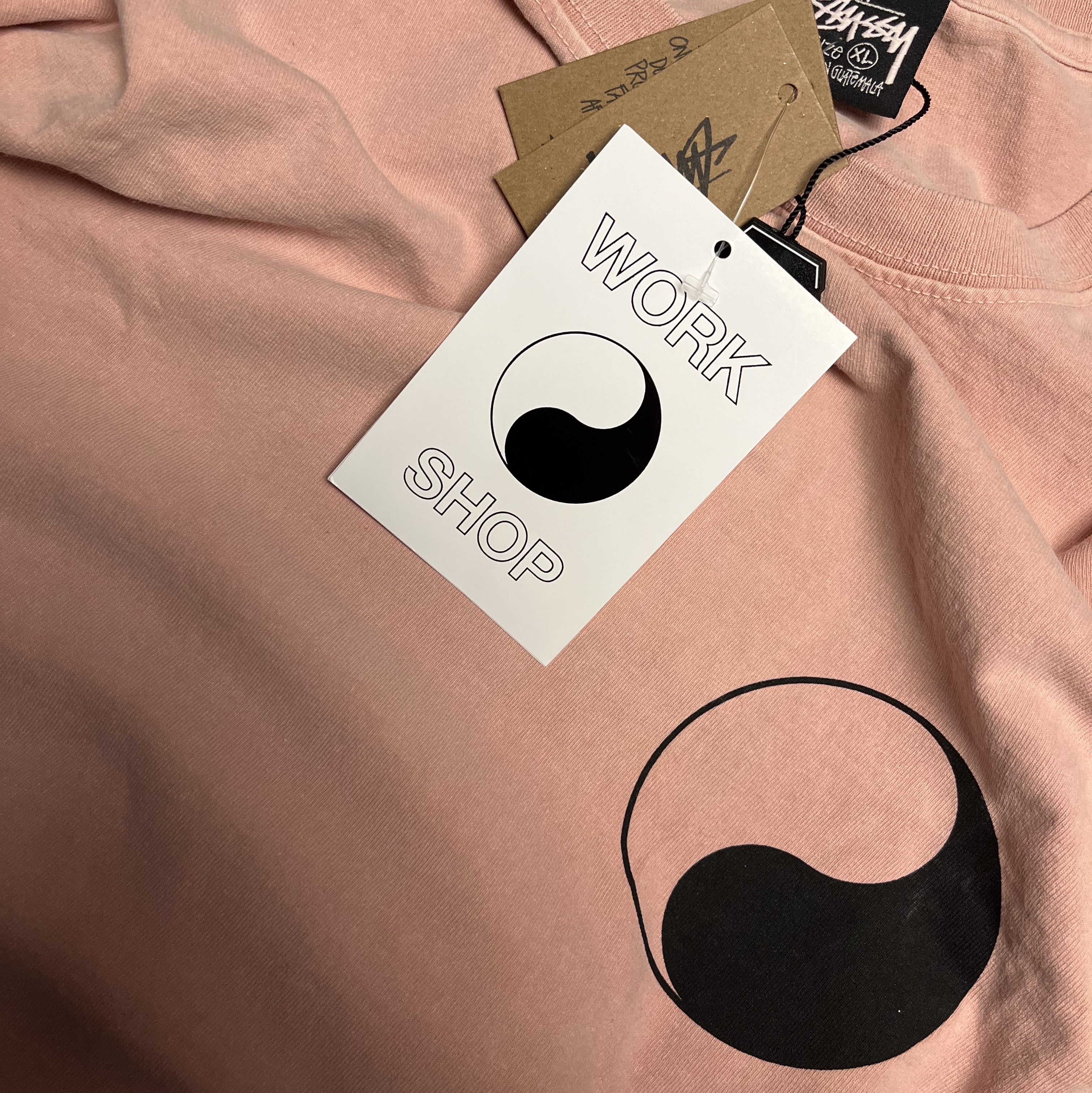 Stussy x Our Legacy Work Shop Yin Yang Pigment Dyed T-Shirt Blush 착용 스타일