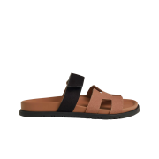 (W) Hermes Chypre Sandal Suede Goatskin & Rose Perle Noir