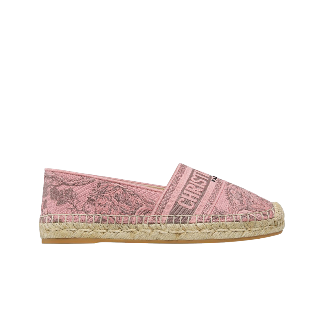 KDB578TJE-S62P (W) Dior Granville Espadrilles Toile de Jouy Embroidered Cotton Pink Grey