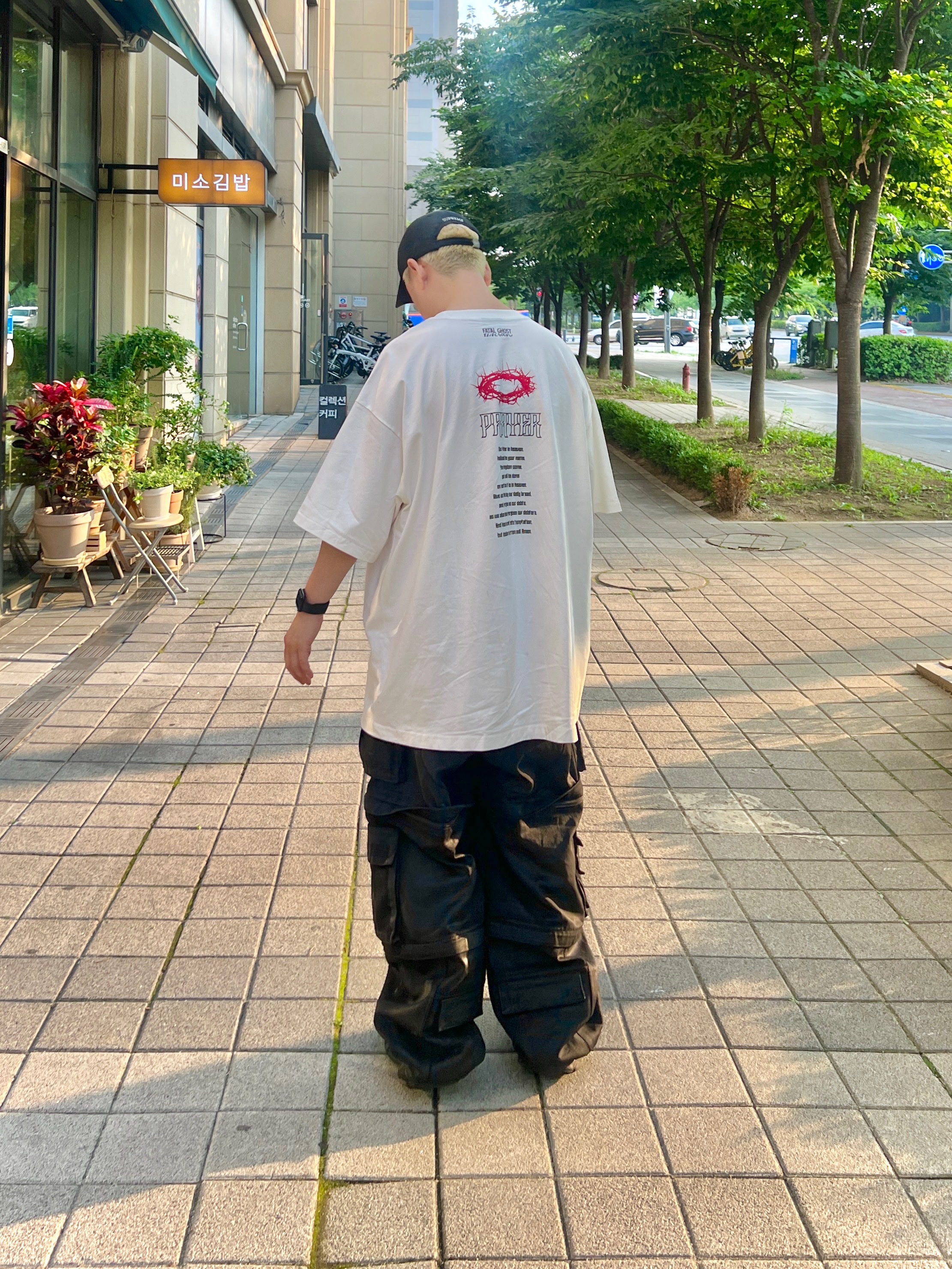 Project G/R Oversized Convertible Cargo Pants Coated Black, Supreme x Stone Island Painted Camo Nylon 6-Panel Black - 20FW 착용 스타일 - 2