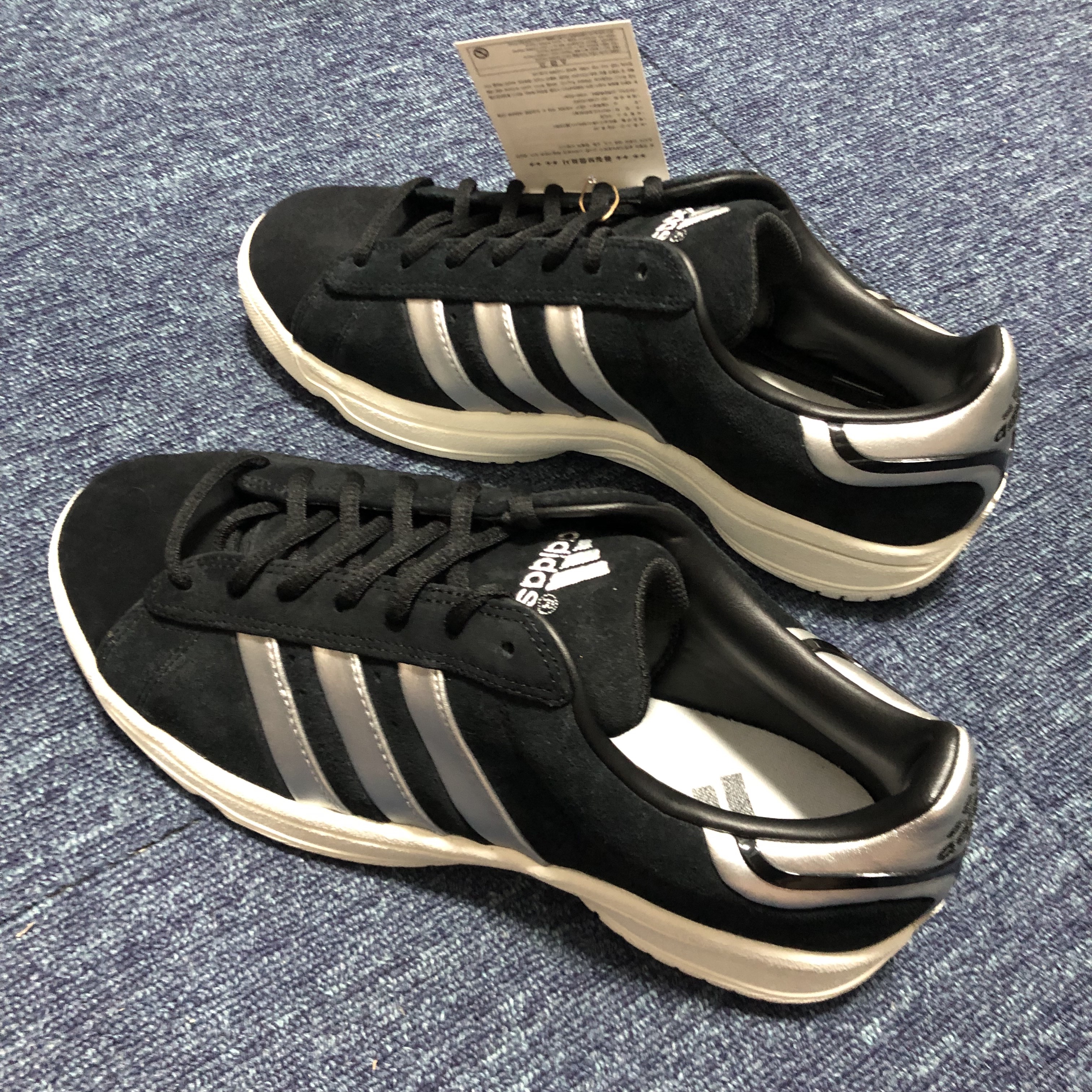 Adidas x Atmos Campus Supreme Core Black Silver Metallic 착용 스타일