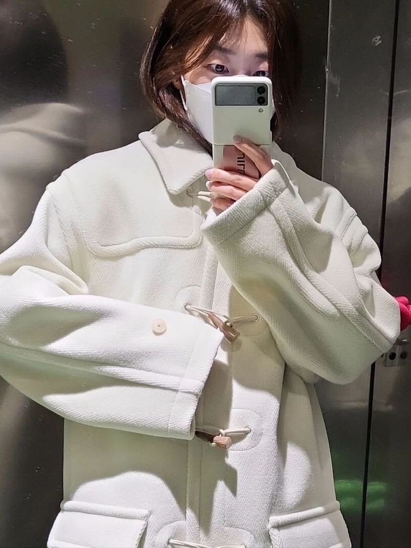 Auralee Wool Heringbone Pile Duffle Coat Light Yellow - 22AW, Auralee Wool Heringbone Pile Duffle Coat Brown 착용 스타일