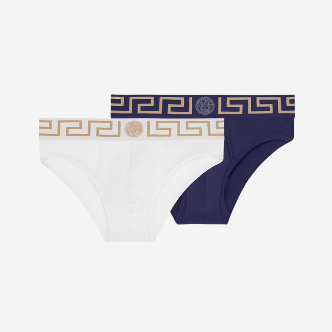 Versace Greca Border Briefs White Blue (2 Pack) 상세 이미지 1