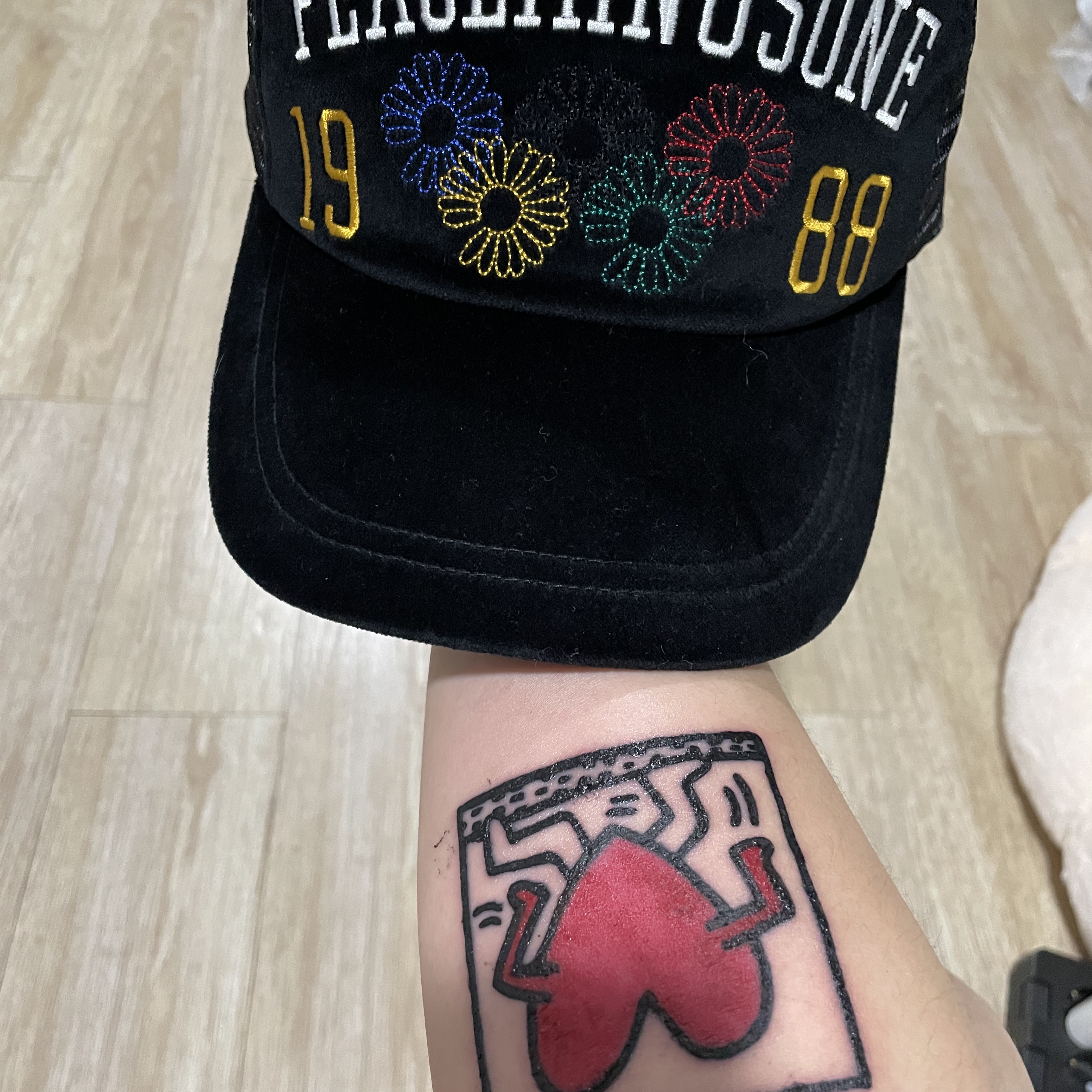 Peaceminusone Mesh Cap #1 Black 착용 스타일