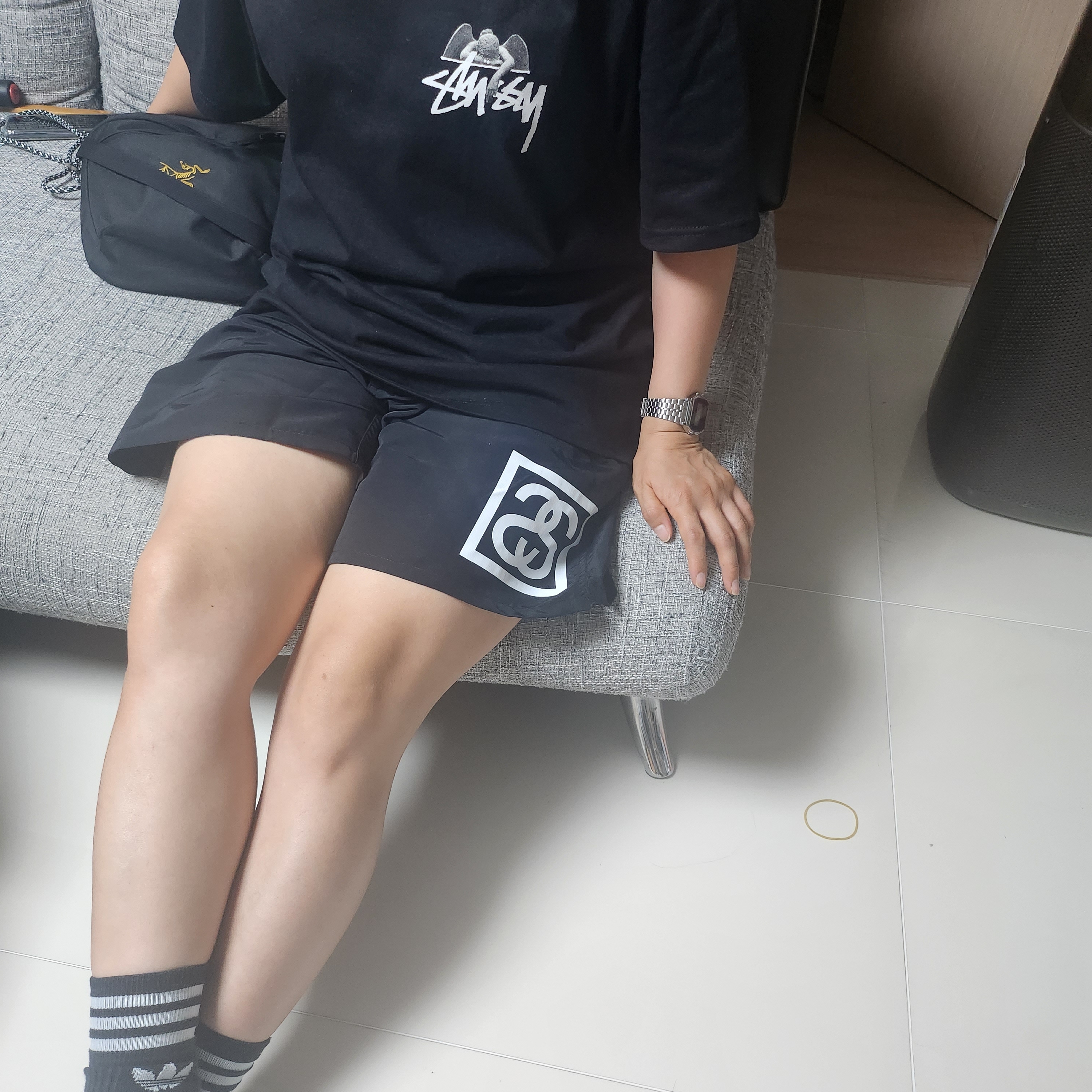 Stussy SS Link Water Shorts Black 착용 스타일