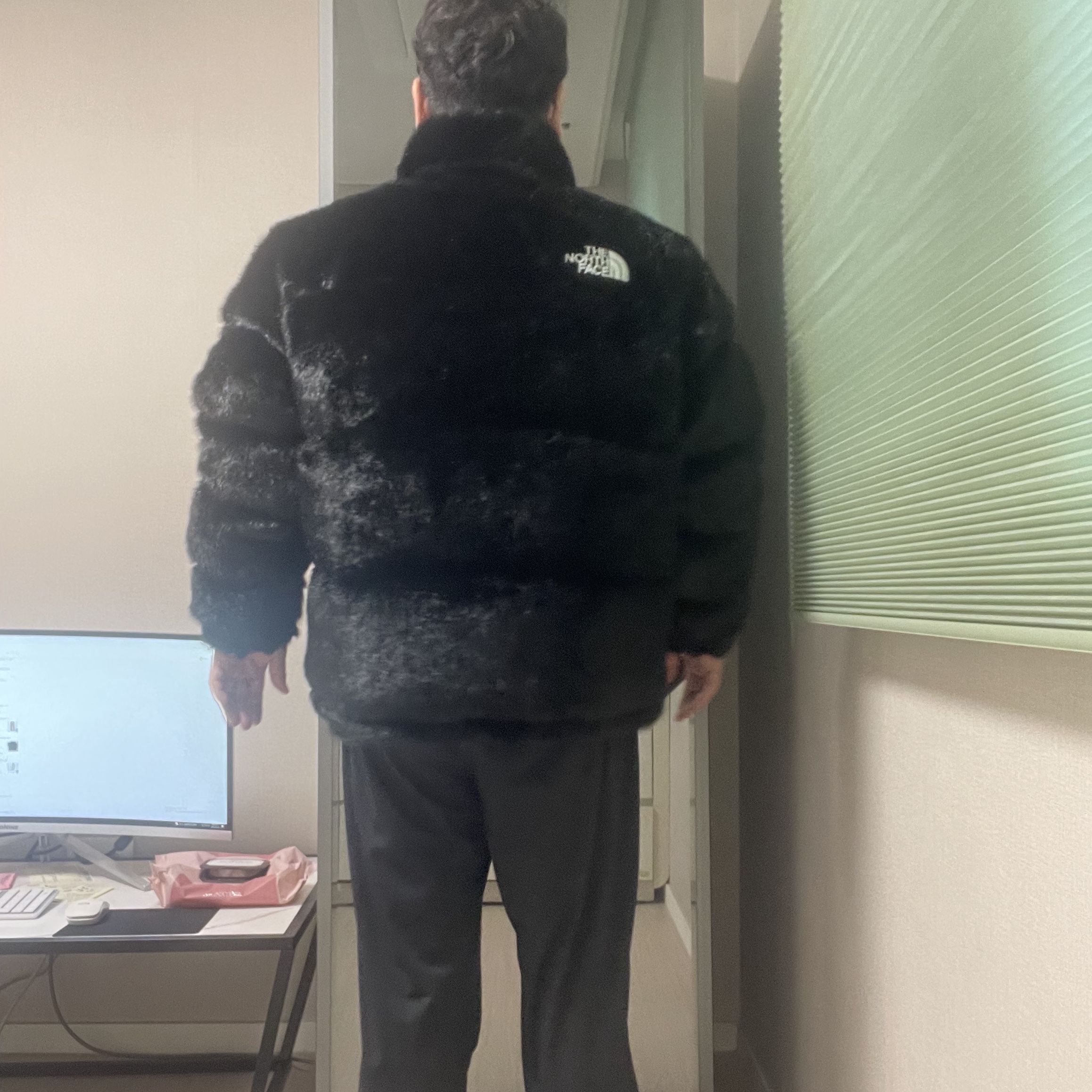 Supreme x Stone Island Corduroy Jacket Black - 20FW, Supreme x The North Face Faux Fur Nuptse Jacket Black - 20FW 착용 스타일 - 2