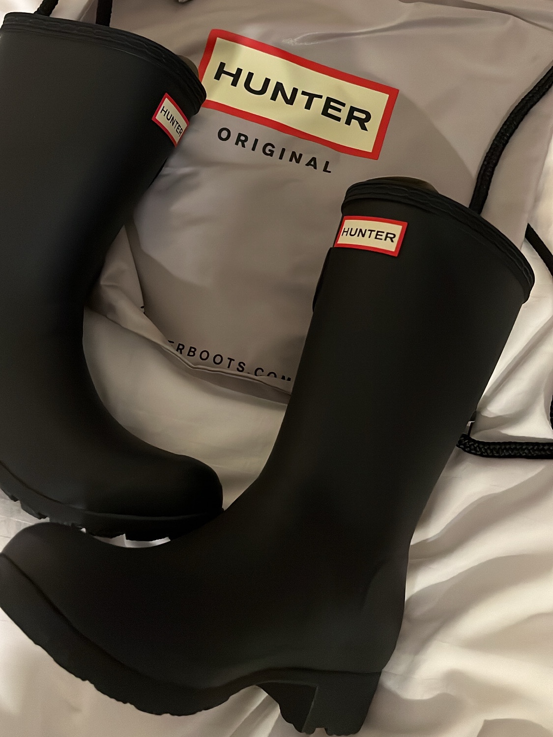 (W) Hunter Original Short Rain Boots Black 착용 스타일