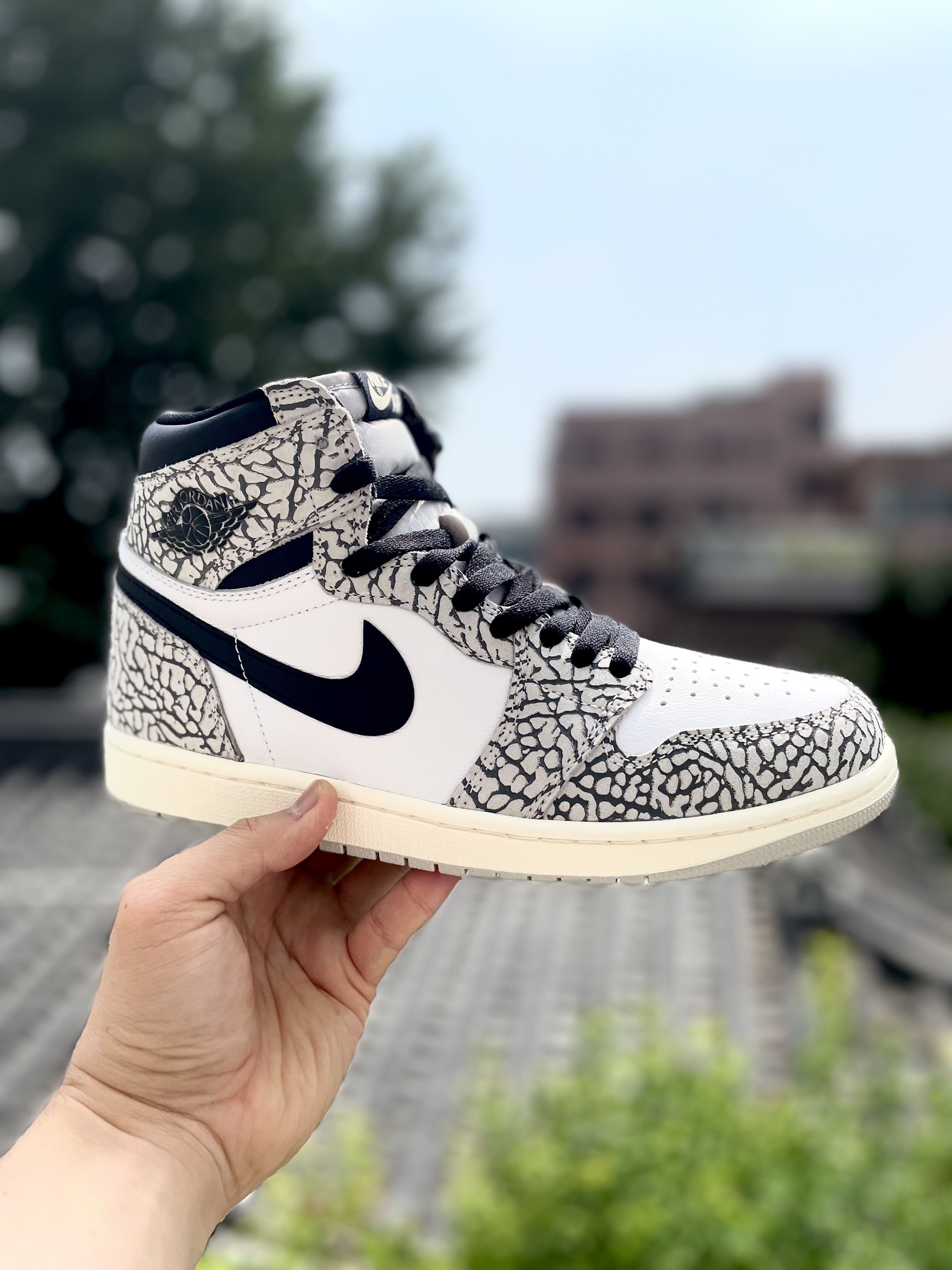 Jordan 1 Retro High OG White Cement 착용 스타일