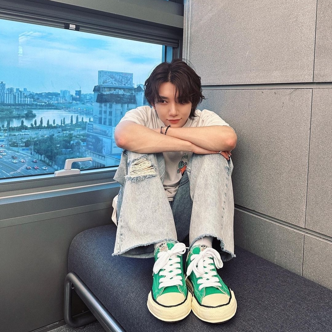Maison Mihara Yasuhiro Peterson VL OG Sole Canvas Low-top Sneakers Green 착용 스타일 - 1
