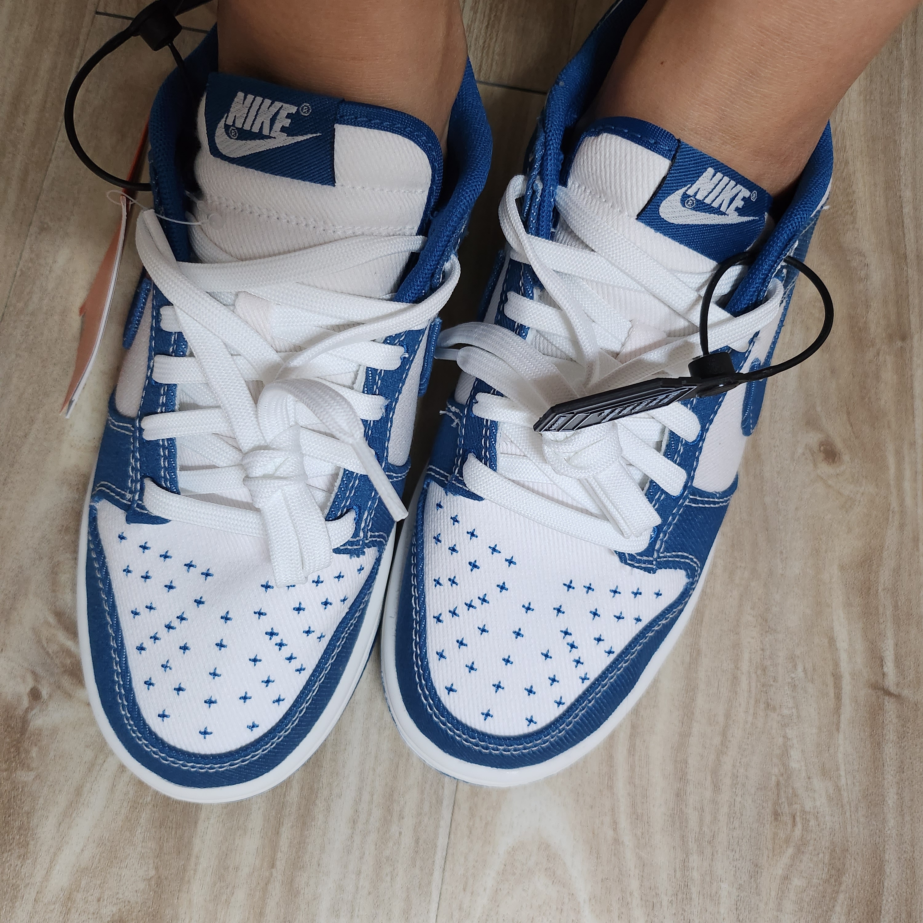 Nike Dunk Low Retro SE Industrial Blue 착용 스타일 - 4