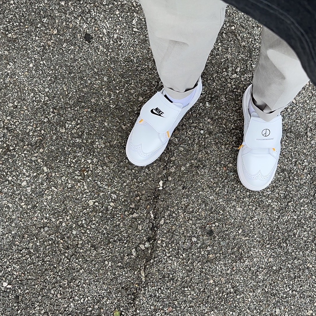 Nike x Peaceminusone Kwondo1 White 착용 스타일 - 2