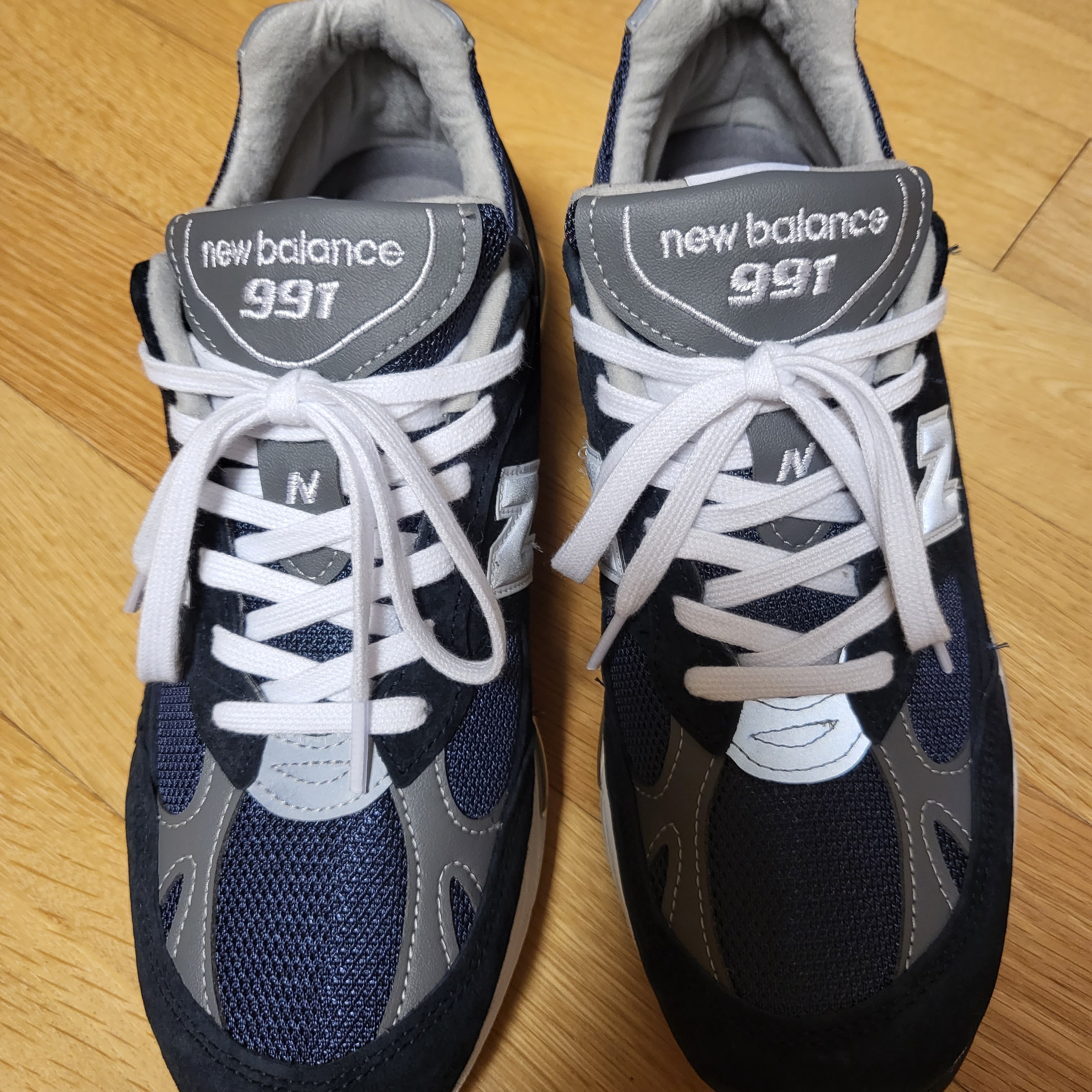 New Balance 991 Made in UK Navy 착용 스타일 - 4