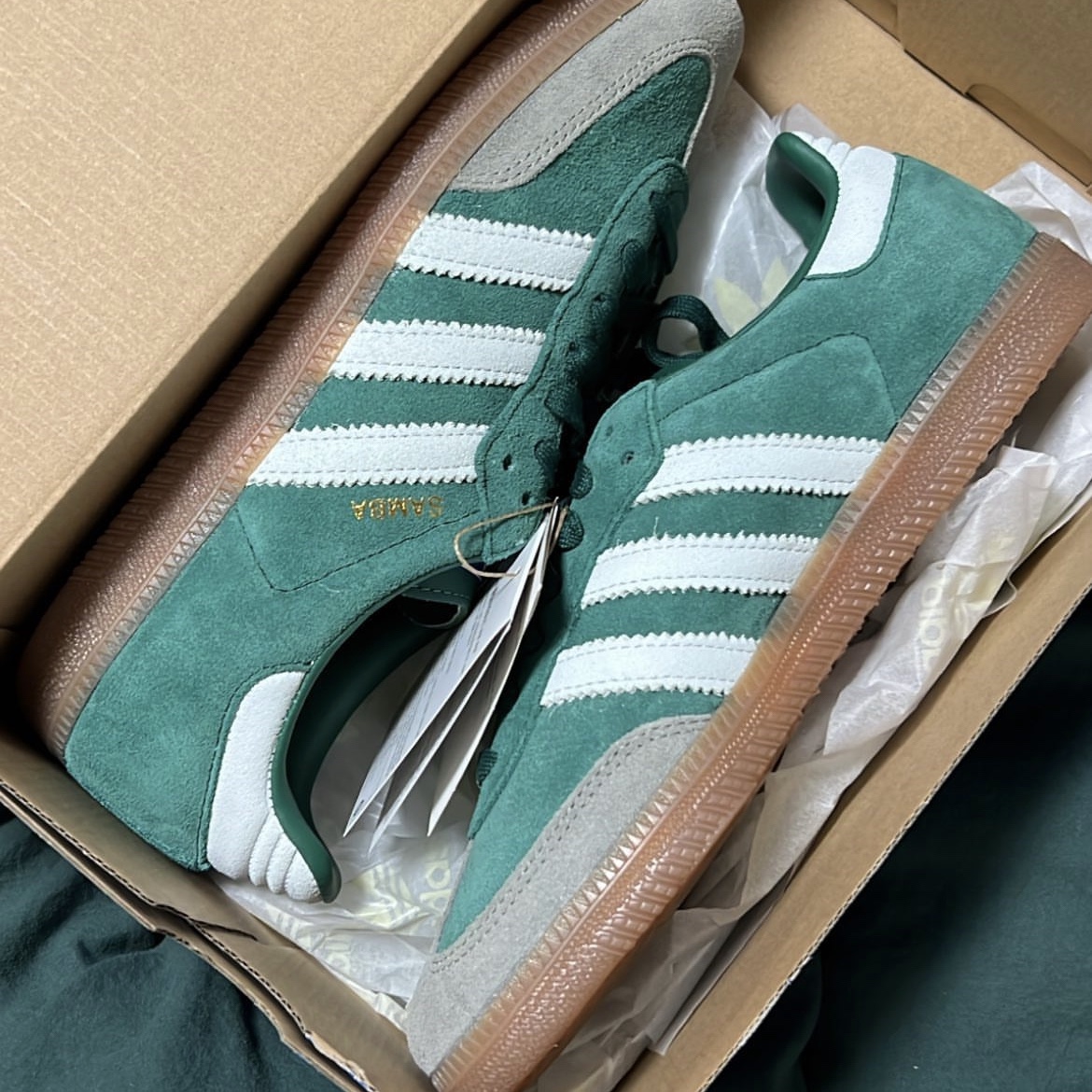 Adidas Samba OG Collegiate Green Gum 착용 스타일