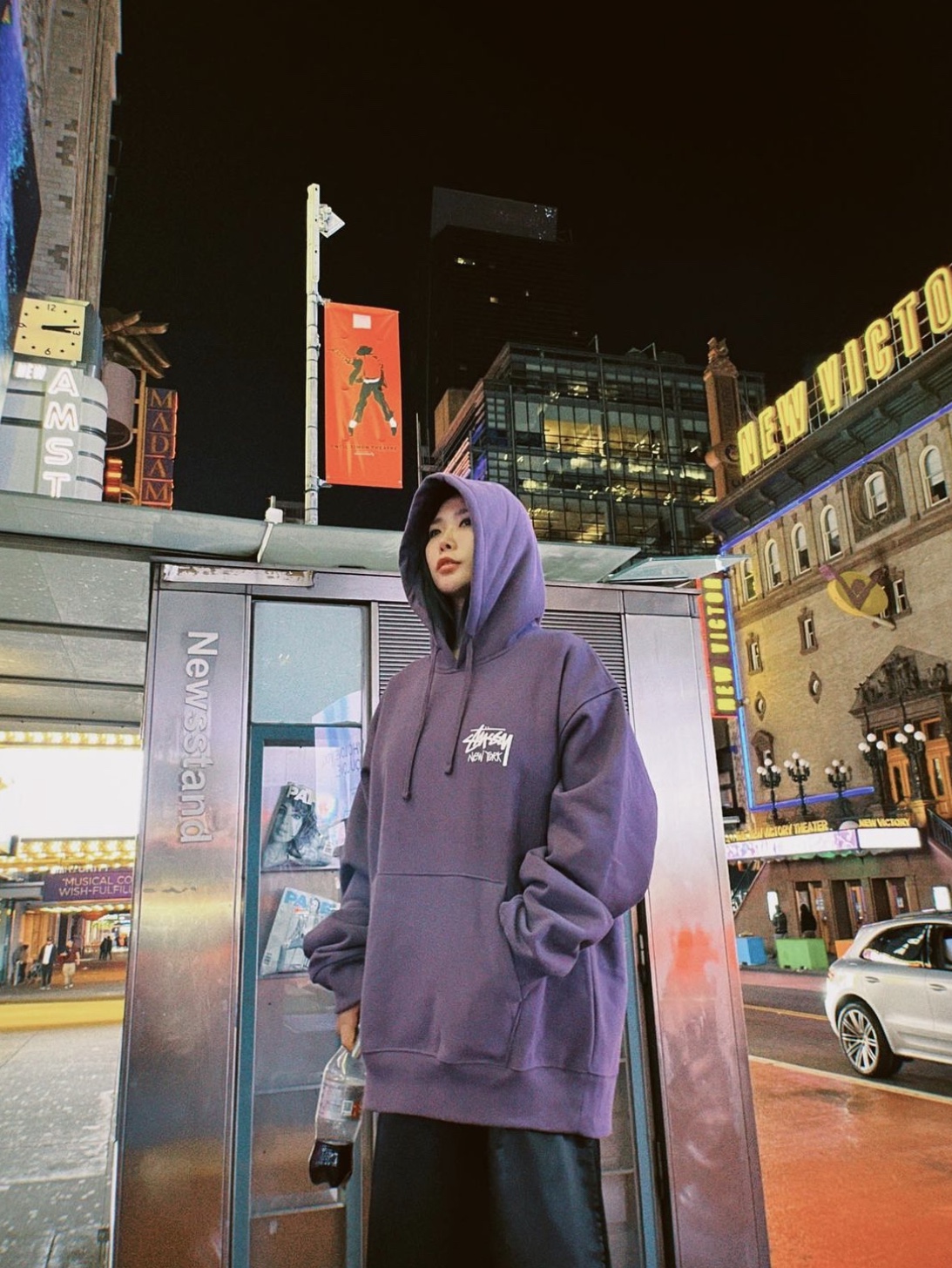 Stussy Basic Stussy Hoodie Orchid 2022 착용 스타일 - 2