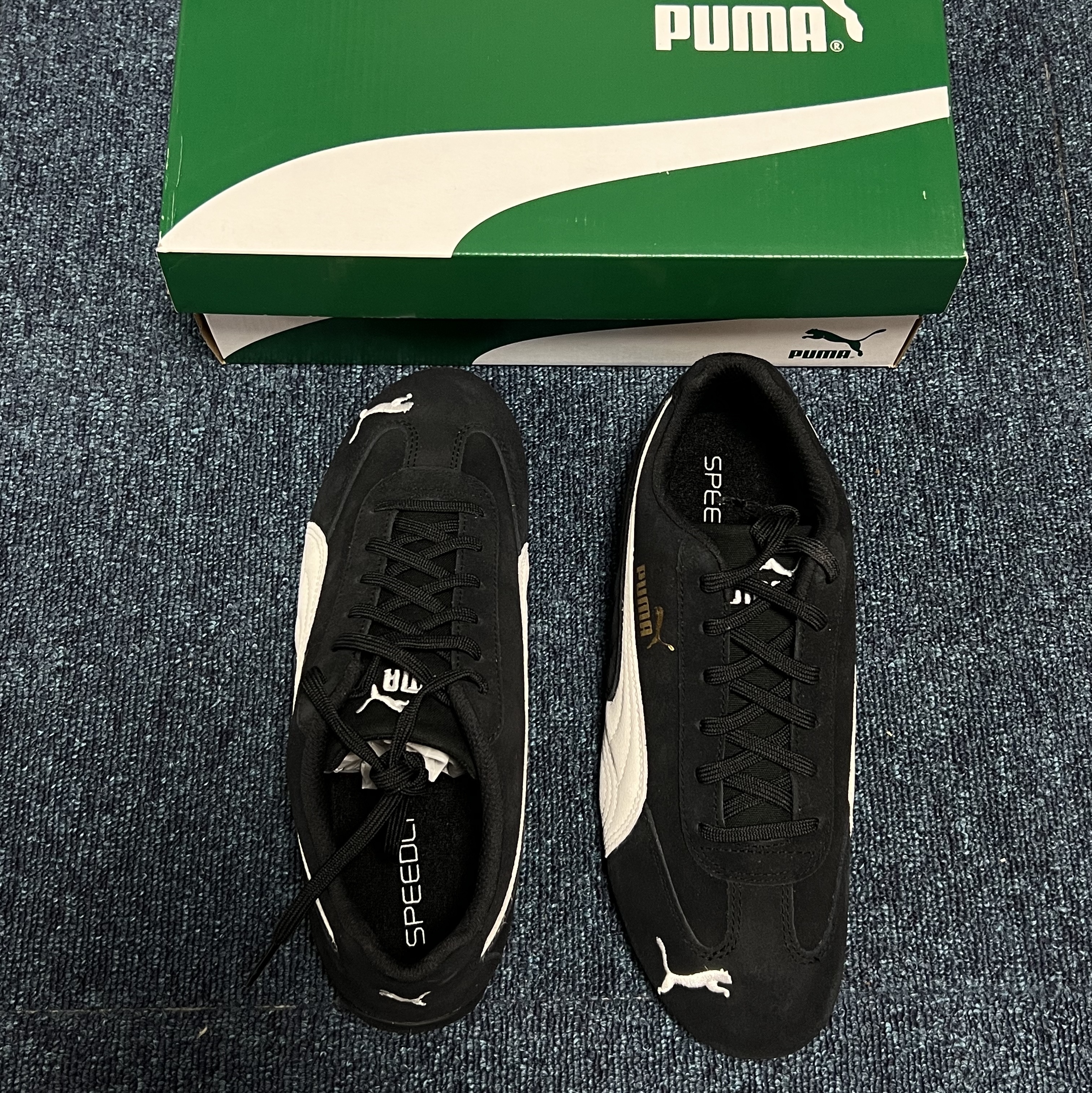 Puma Speedcat LS Black White 착용 스타일 - 2