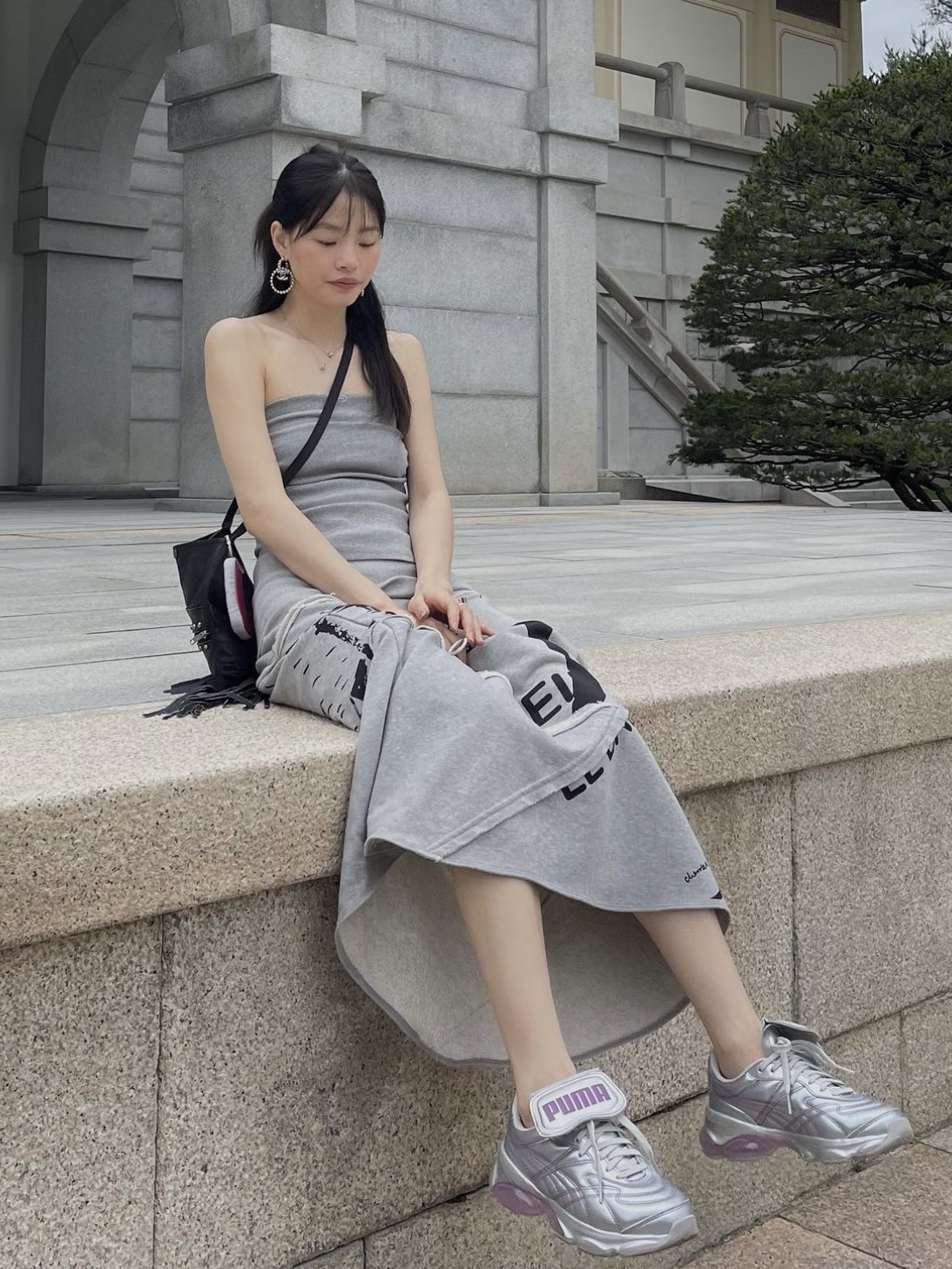 (W) Puma x Dua Lipa Cell Dome King ML Trainer Silver Pink 착용 스타일 - 3