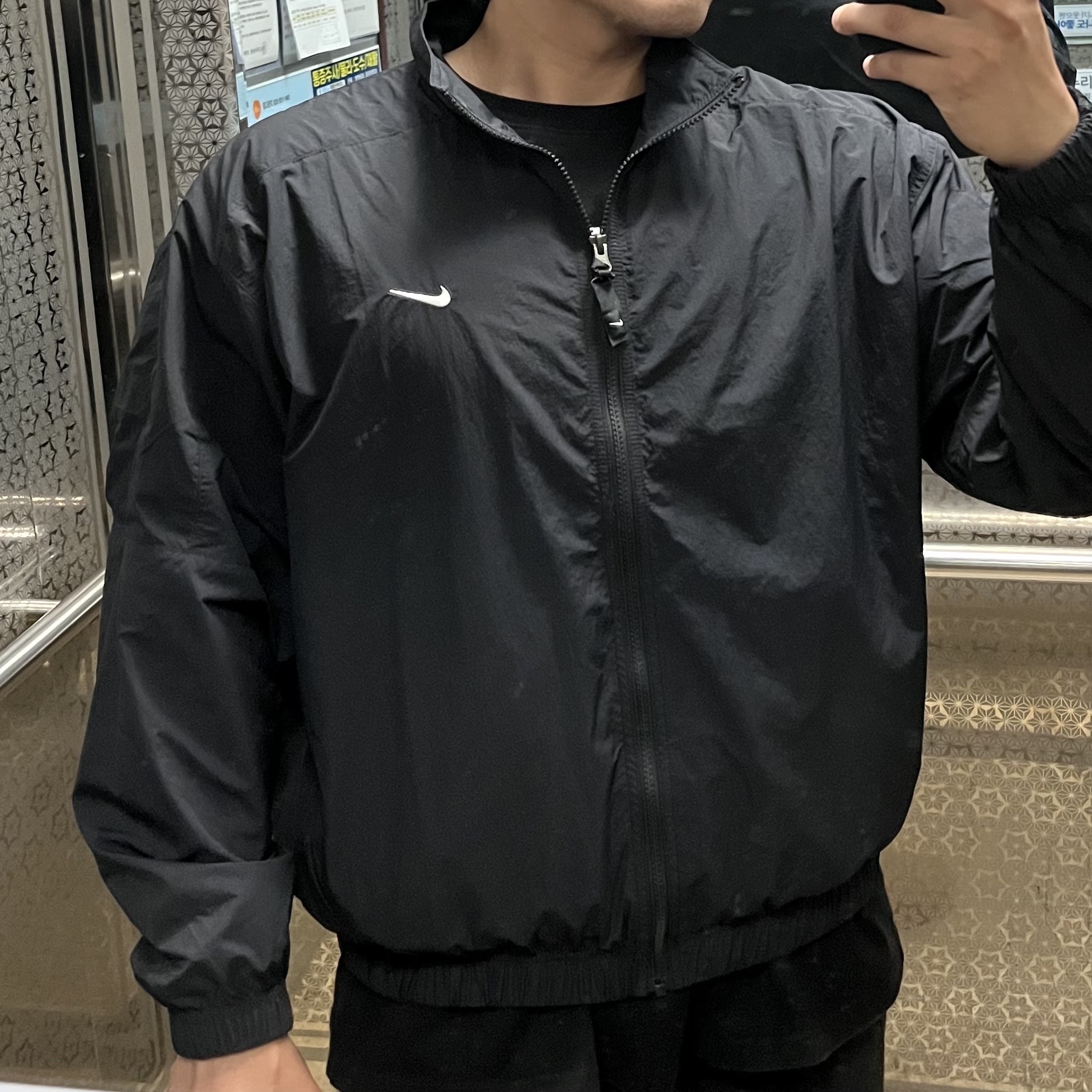 Nike NRG Solo Swoosh Woven Track Jacket Black - Asia 착용 스타일