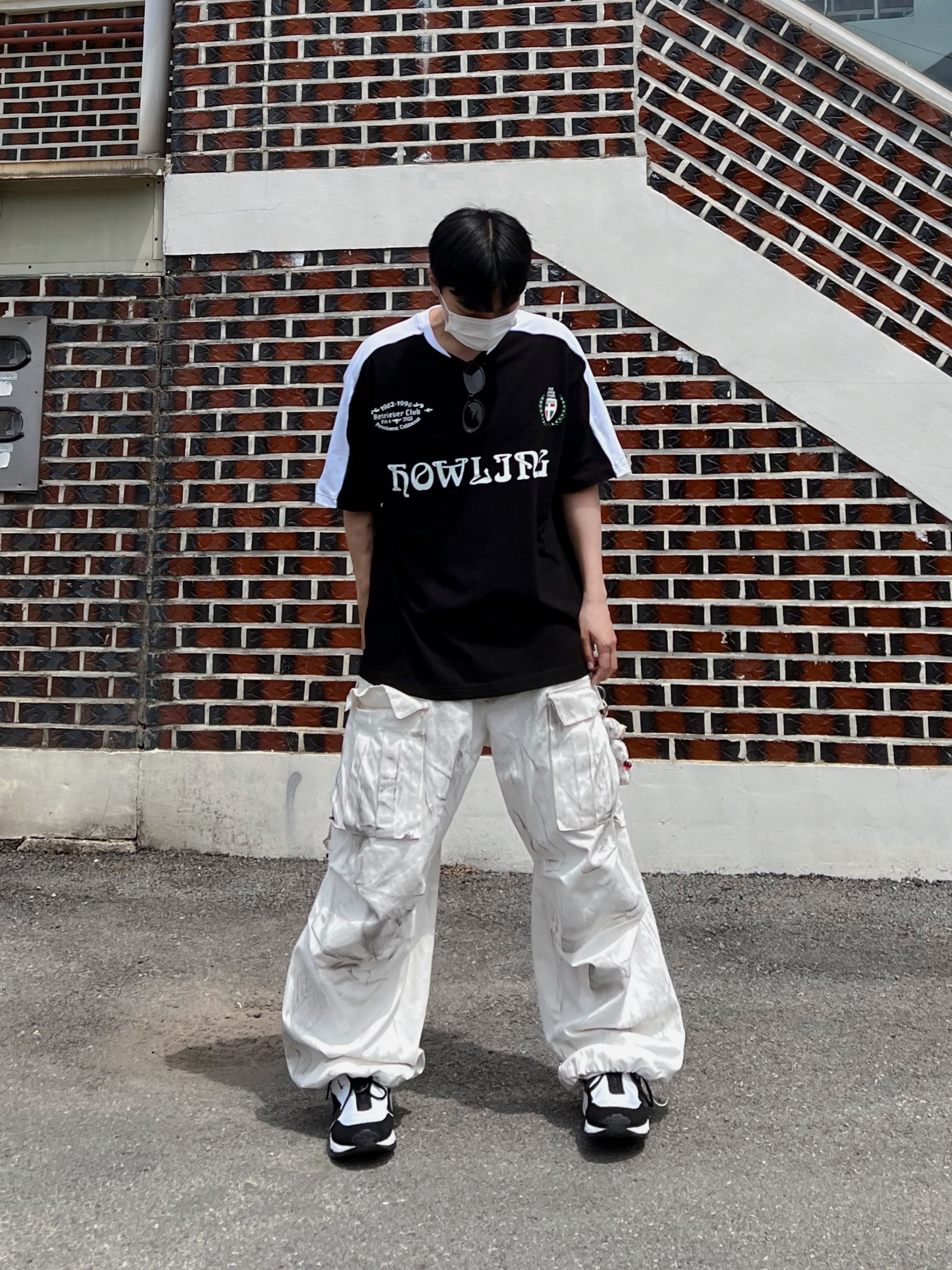 Nike x Comme des Garcons Homme Plus Air Max Sunder SP White Black, Nos Couleurs 01 Cargo Pants Dirty Washing 착용 스타일