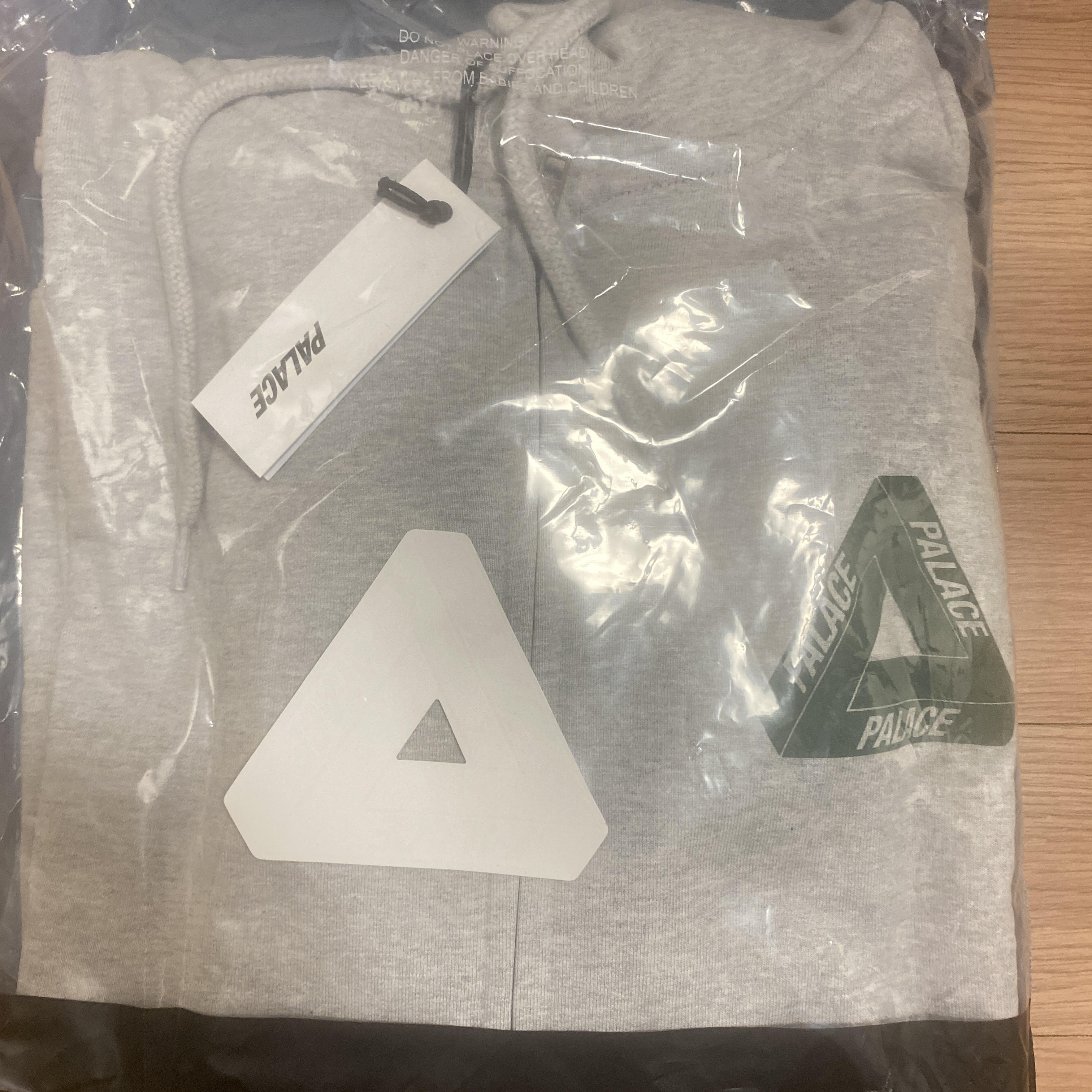 Palace Tri-Puff Print Zip Hood Grey Marl - 23SS 착용 스타일