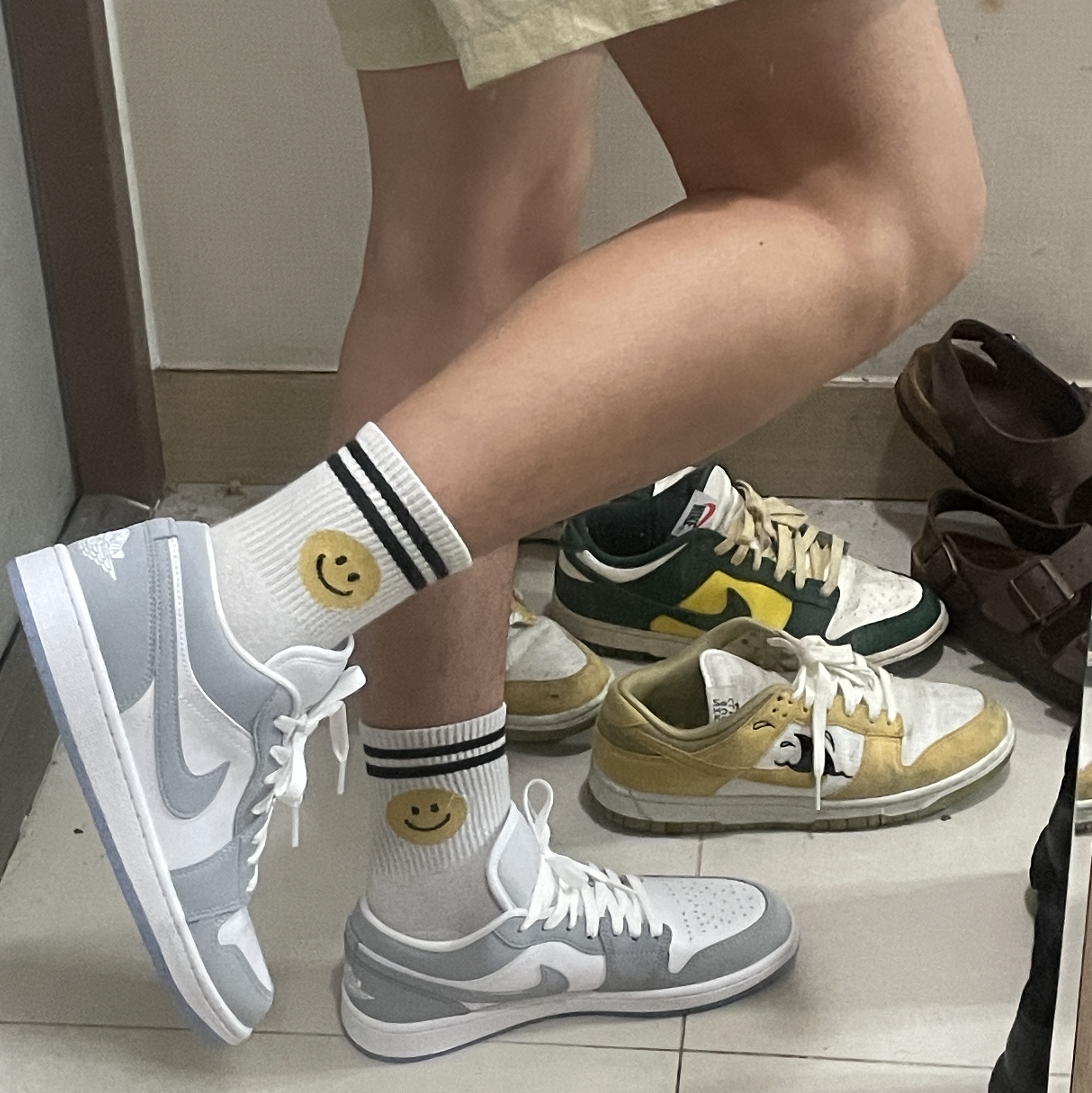 (W) Jordan 1 Low White Wolf Grey 착용 스타일 - 2
