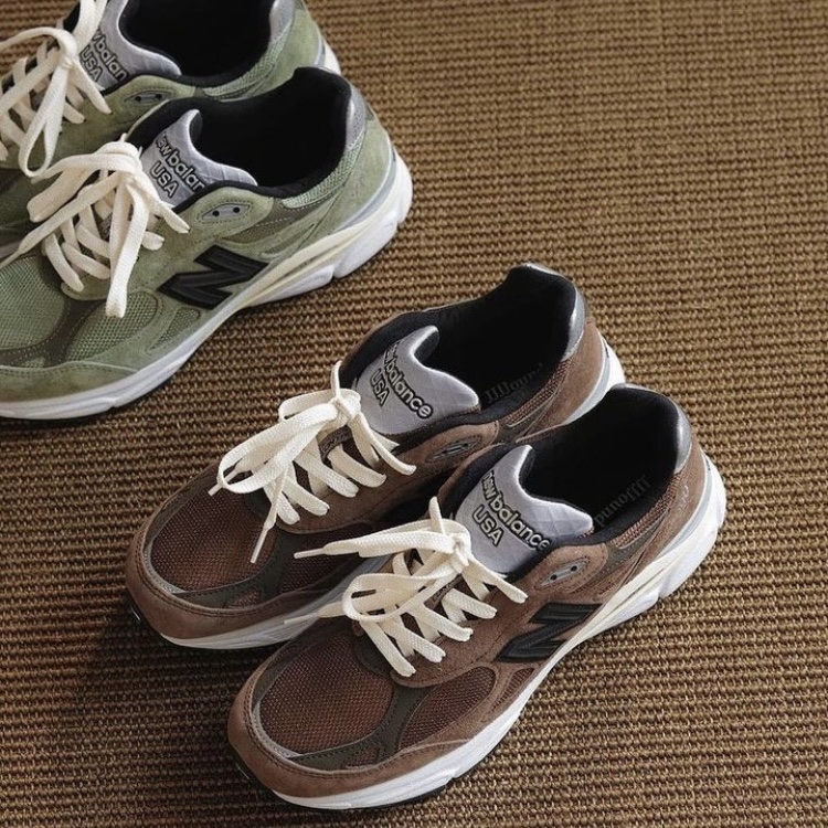 New Balance x JJJJound 990v3 Olive, New Balance x JJJJound 990v3 Made in USA Montreal Brown 착용 스타일