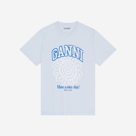 (W) 가니 릴렉스드 블루 플라워 티셔츠 아이스 워터