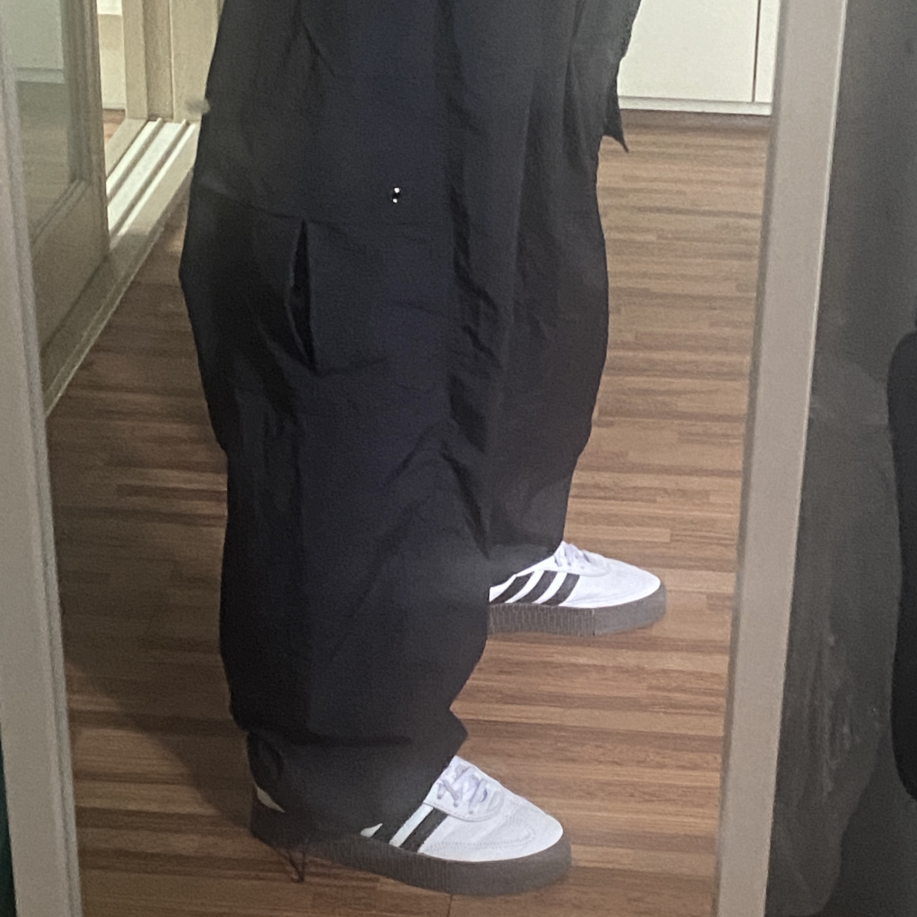 (W) Adidas Sambarose White Black Gum 착용 스타일
