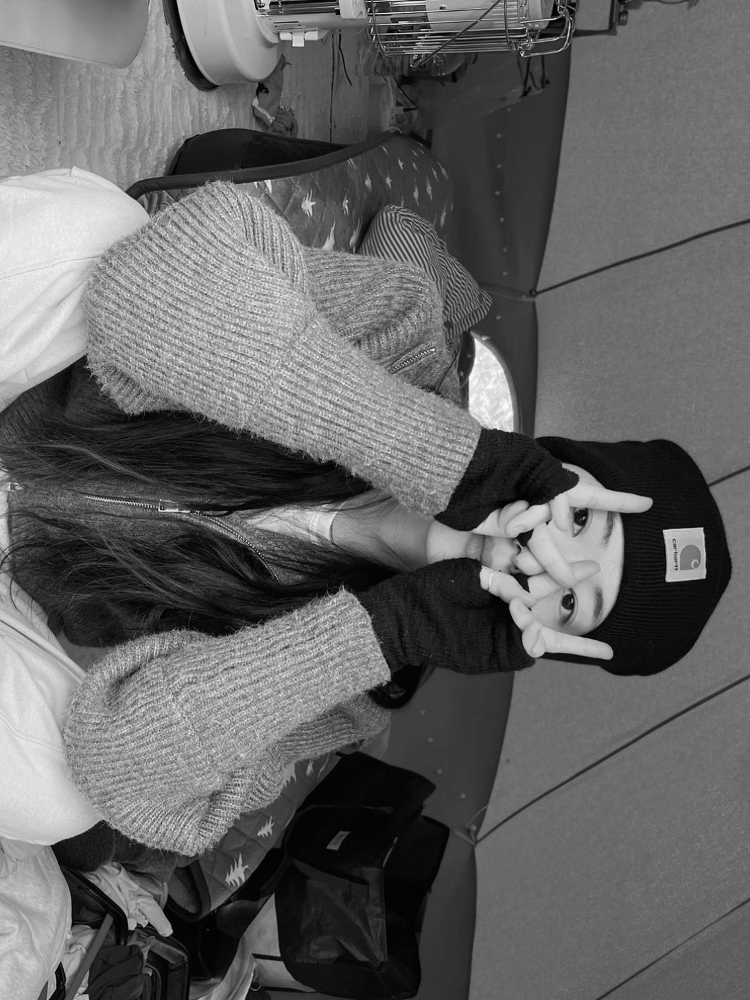 Carhartt WIP x Awake NY Un Amor Beanie Black 착용 스타일