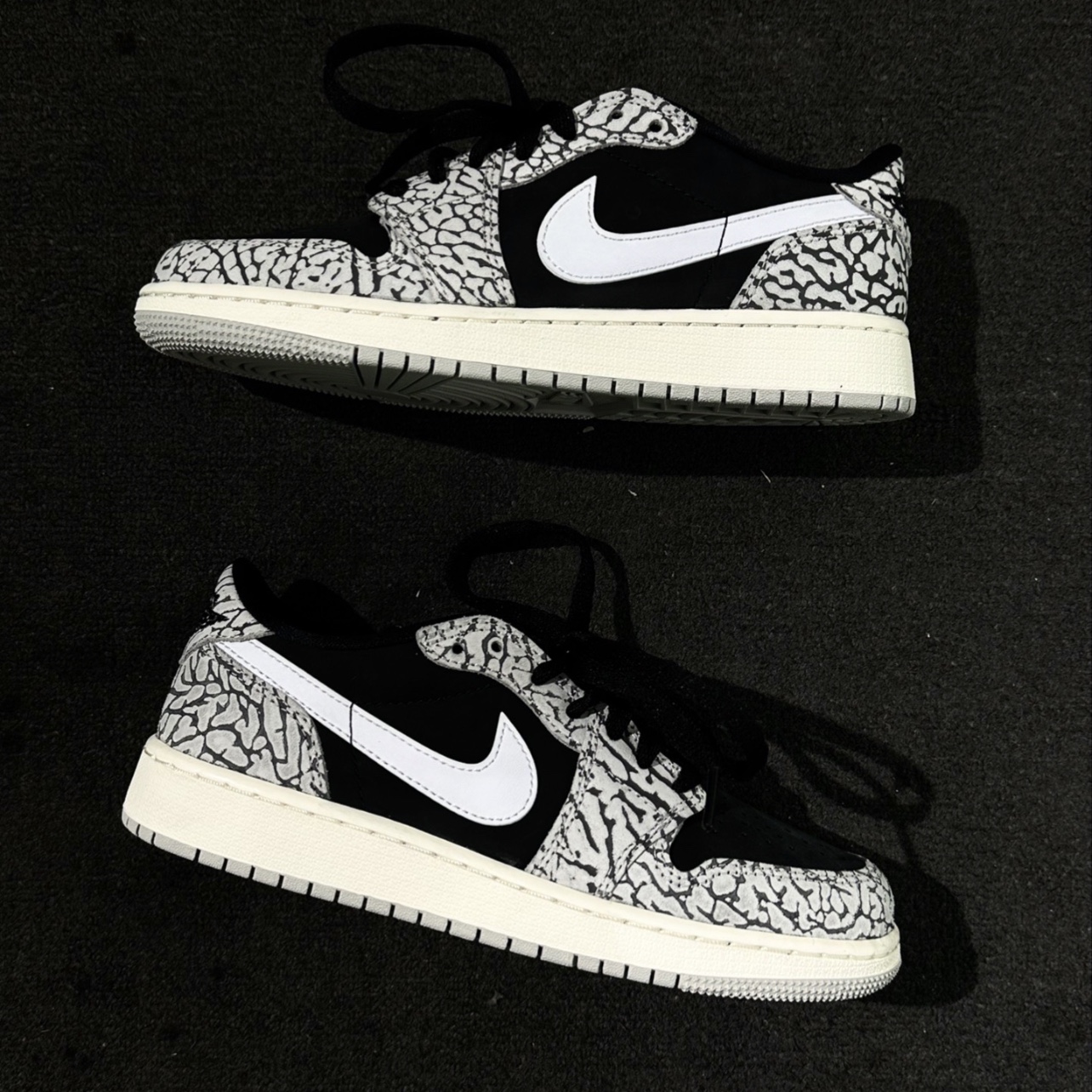 (W) Jordan 1 Retro Low OG Black Cement 착용 스타일 - 3