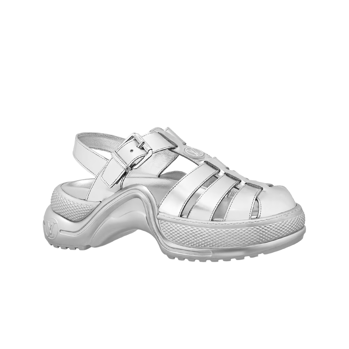 (W) 루이비통 LV 아치라이트 플랫 샌들 실버((W) Louis Vuitton LV Archlight Flat Sandal Silver) - 1