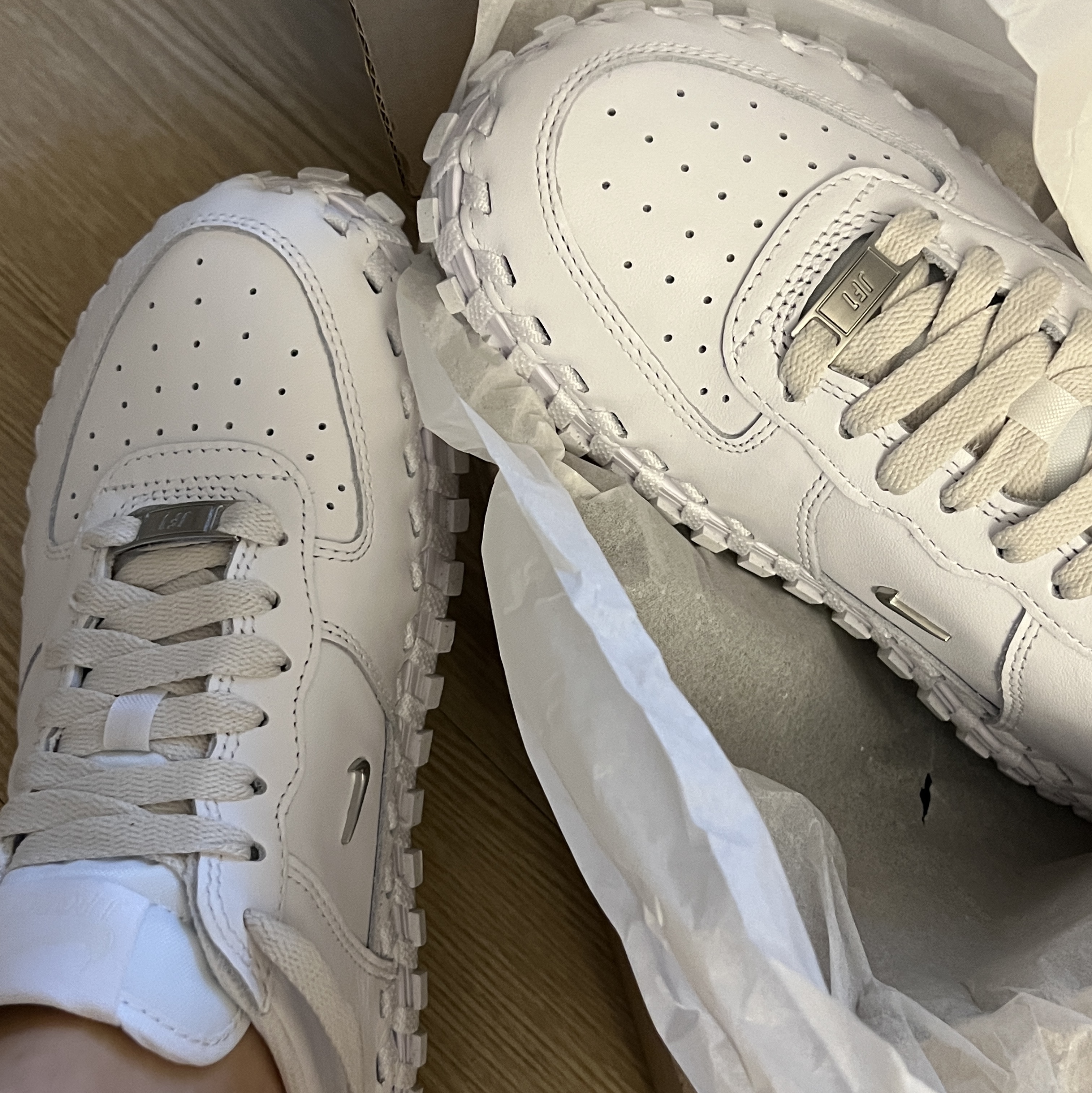 Nike x Jacquemus J Force 1 Low LX SP White 착용 스타일