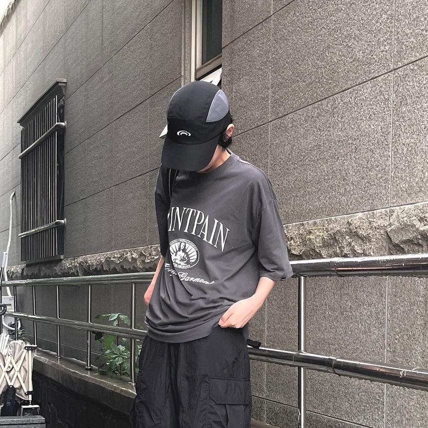 Art of Field Mesh Camp Cap Sky 착용 스타일