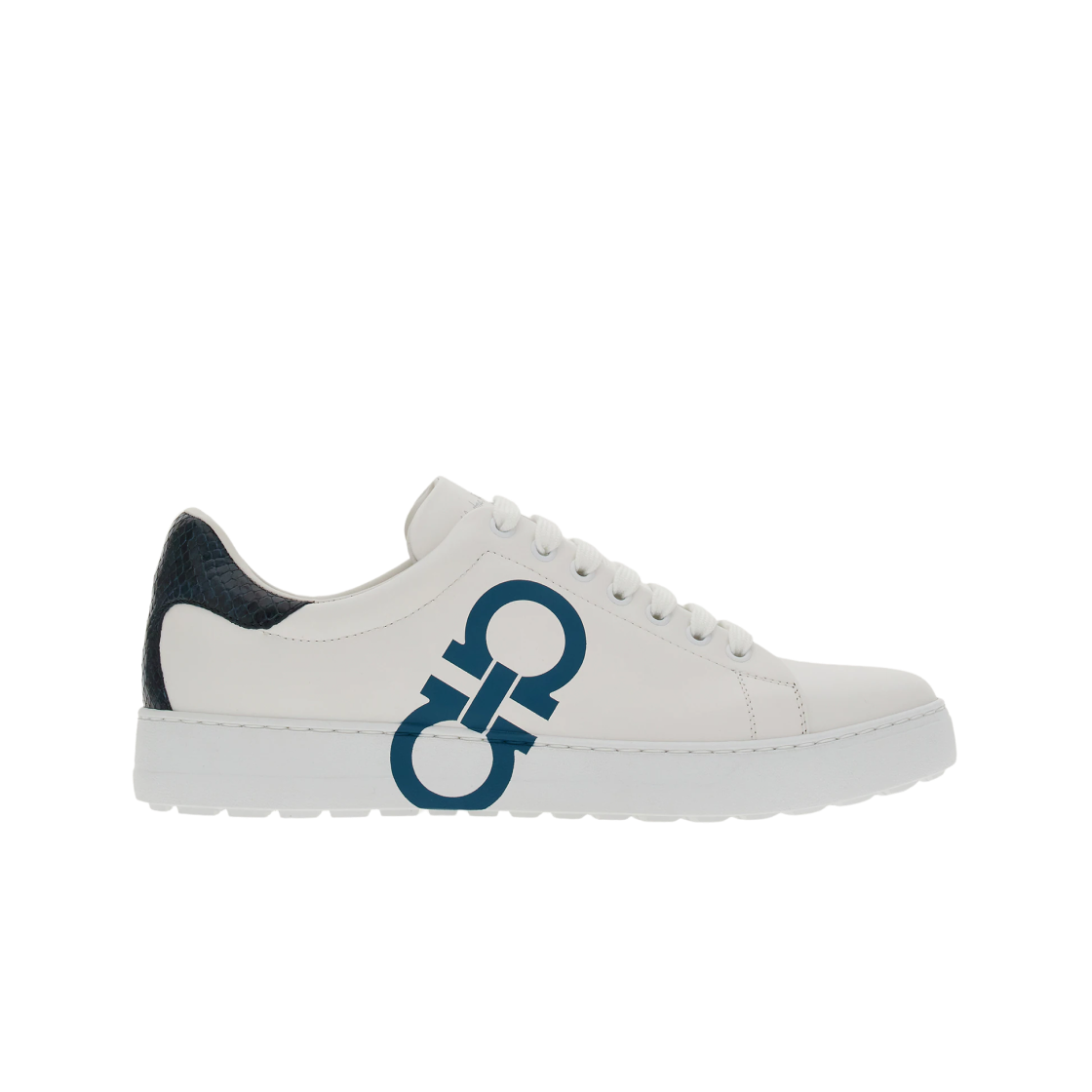 페라가모 간치니 스니커즈 화이트 메디테라니안 블루 - M(Ferragamo Gancini Sneaker White Mediterranean Blue - M) - 1