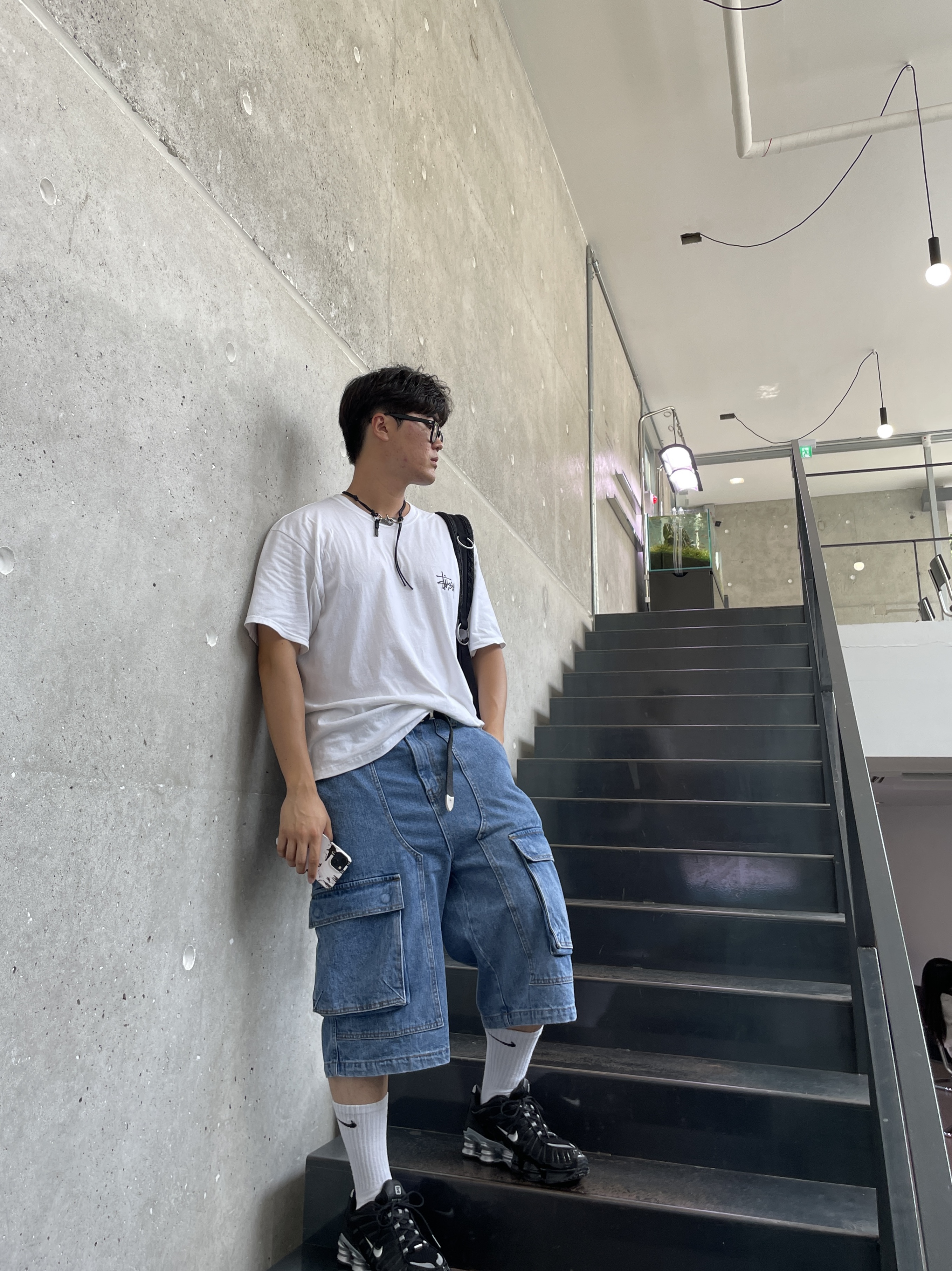 Our Legacy Belt 2cm Leather Black, Stussy Ocean Dream T-Shirt White 착용 스타일