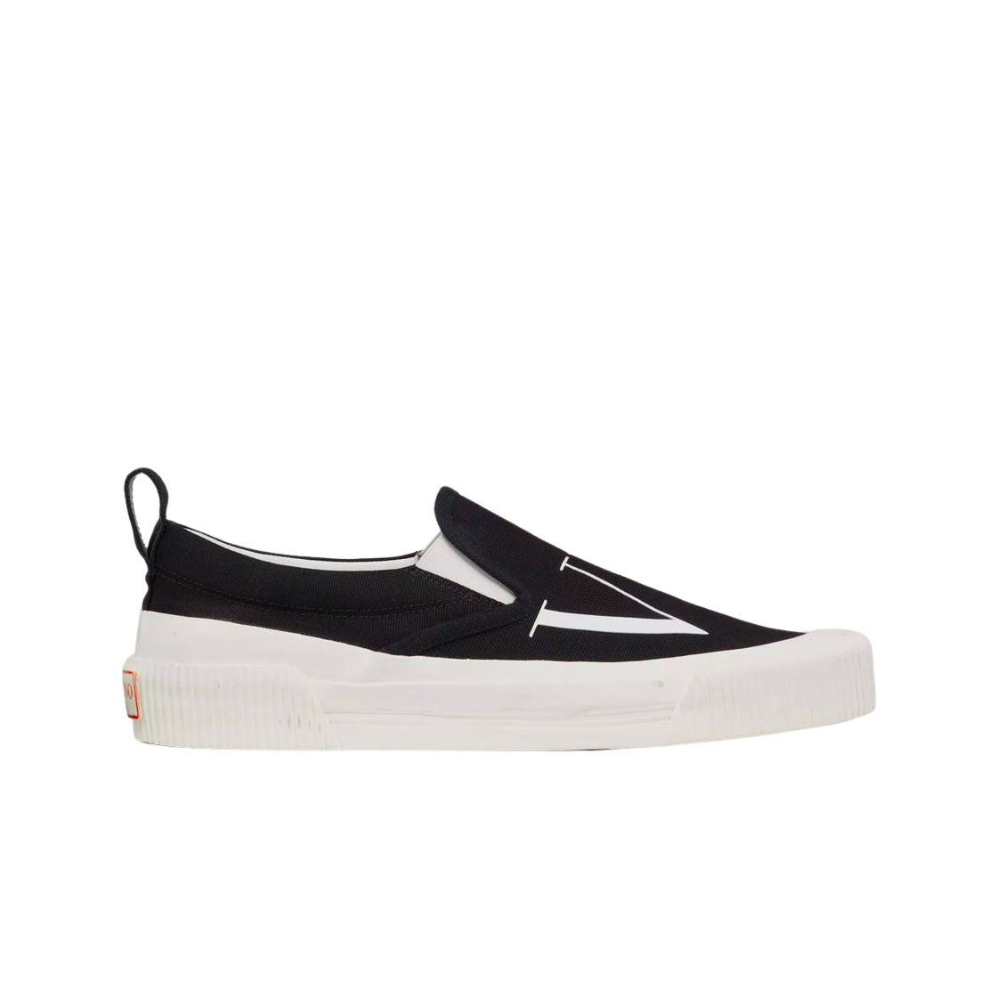 발렌티노 VLTN 패브릭 슬립온 스니커즈 블랙 화이트(Valentino VLTN Fabric Slip-On Sneakers Black White) - 1