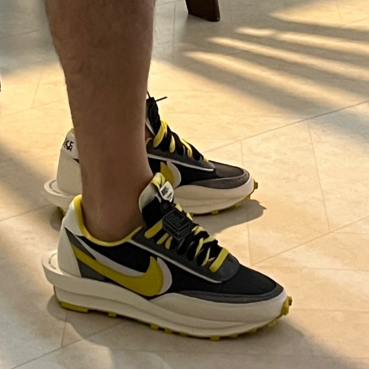 Nike x Sacai x Undercover LDWaffle Black Bright Citron 착용 스타일