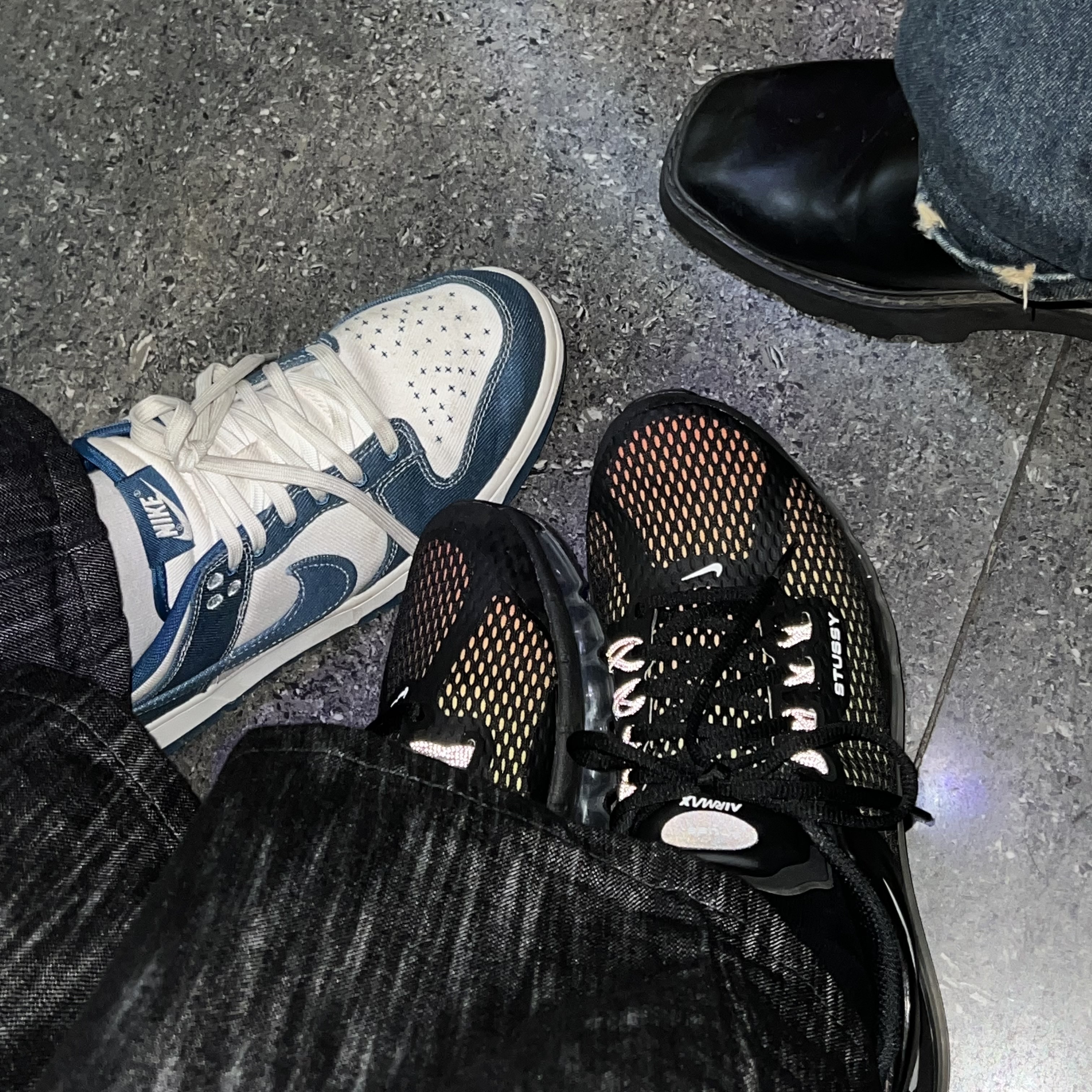 Nike x Stussy Air Max 2013 Black, Nike Dunk Low Retro SE Industrial Blue 착용 스타일