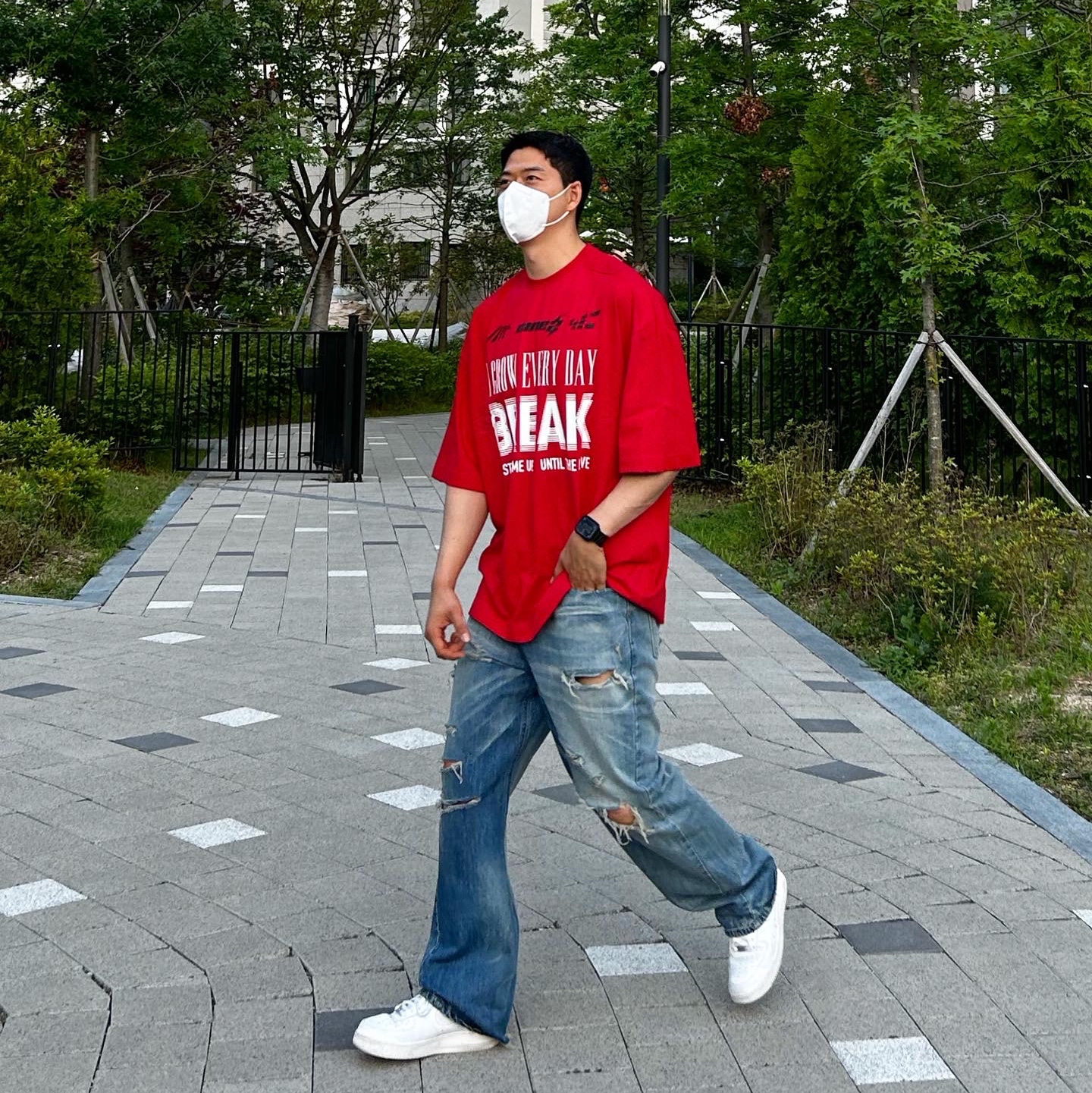 Nike Air Force 1 '07 Low White 착용 스타일